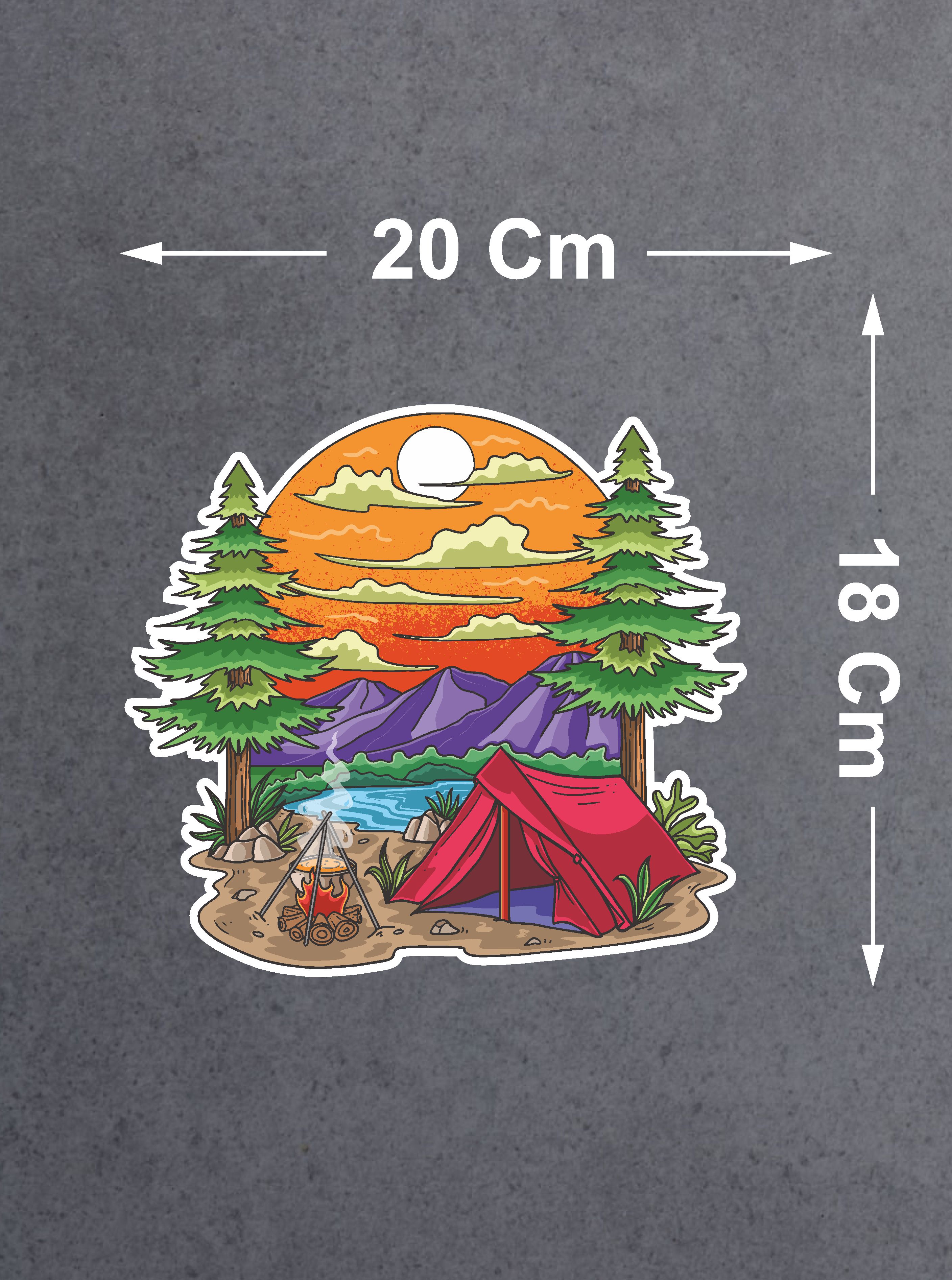 Kamp, Off Road, 4X4, Doğa, Manzara, Adventure Sti̇cker, Araba Karavan Pi̇ckup Arazi̇ Suv 02180 40X37 Cm 