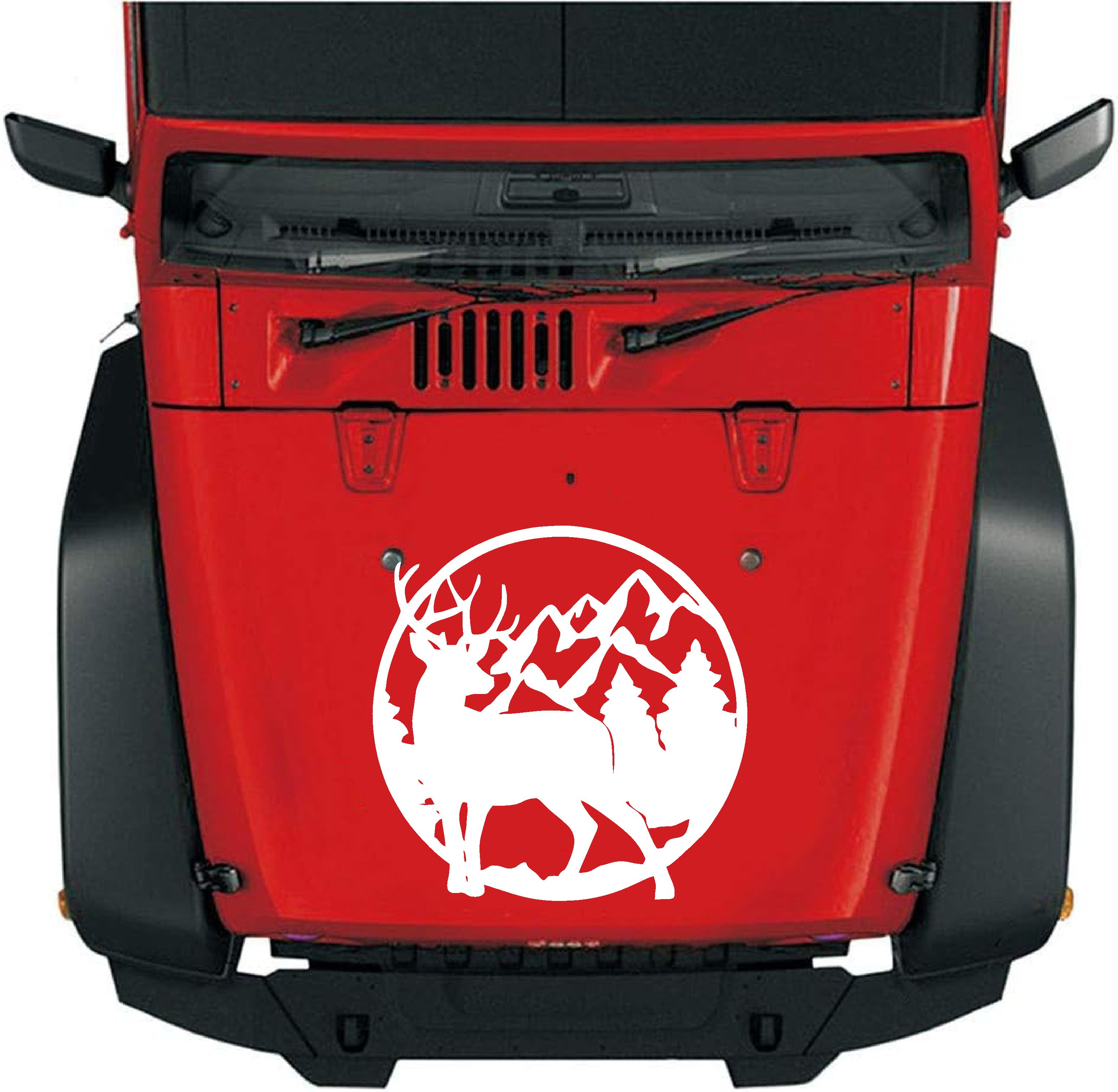 Avcı Geyi̇k Ve Dağ Sti̇cker - 4X4 Off Road Adventure Hunter Sti̇cker - Araba Oto Karavan Cam Motosi̇klet Sti̇cker - 02169 100X100 Cm 