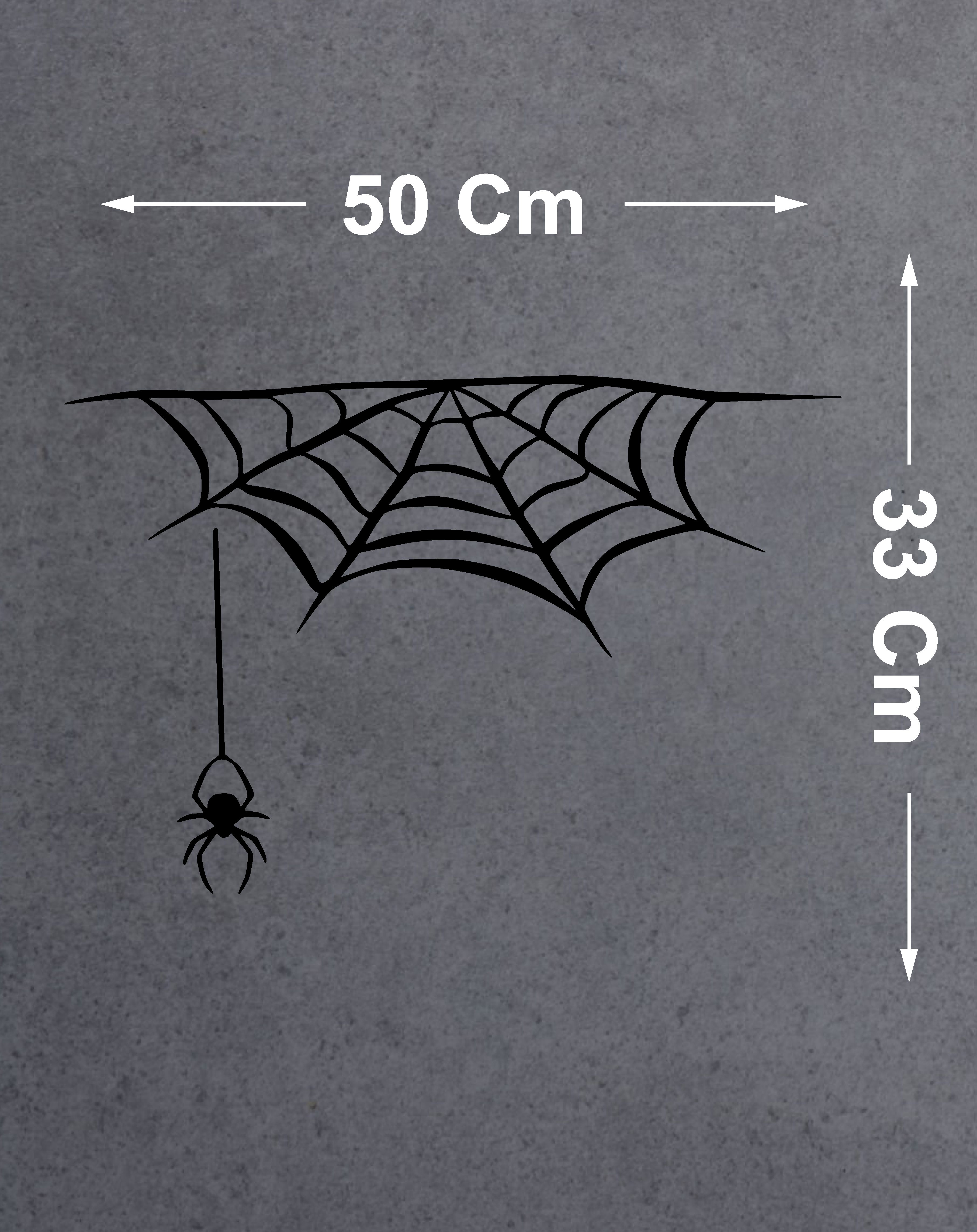 Örümcek Ve Örümcek Ağı Sti̇cker - Spi̇der Araba Oto Motosi̇klet Karavan Cam Yapıştırma Eti̇ket - 00330 15X10 Cm 