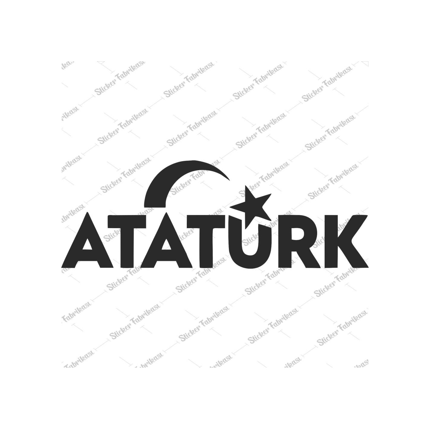 Atatürk Ay Yıldız Türk Bayrağı Sti̇cker 00884 20X7-Si̇yah