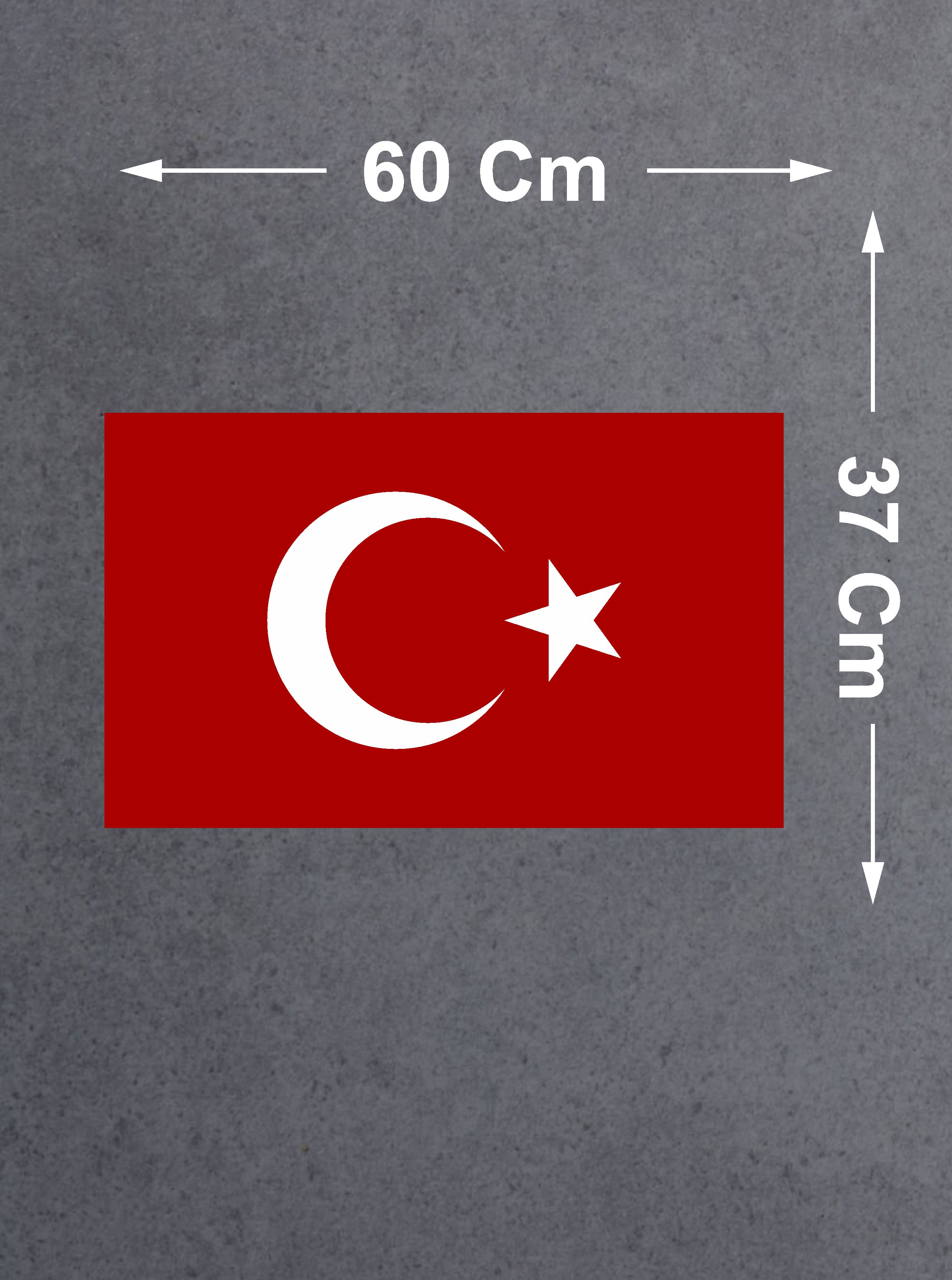 Türk Bayrağı Sticker - 2 Adet Araba Oto Motosiklet Karavan Cam Sticker - 00068 30X18 Cm 