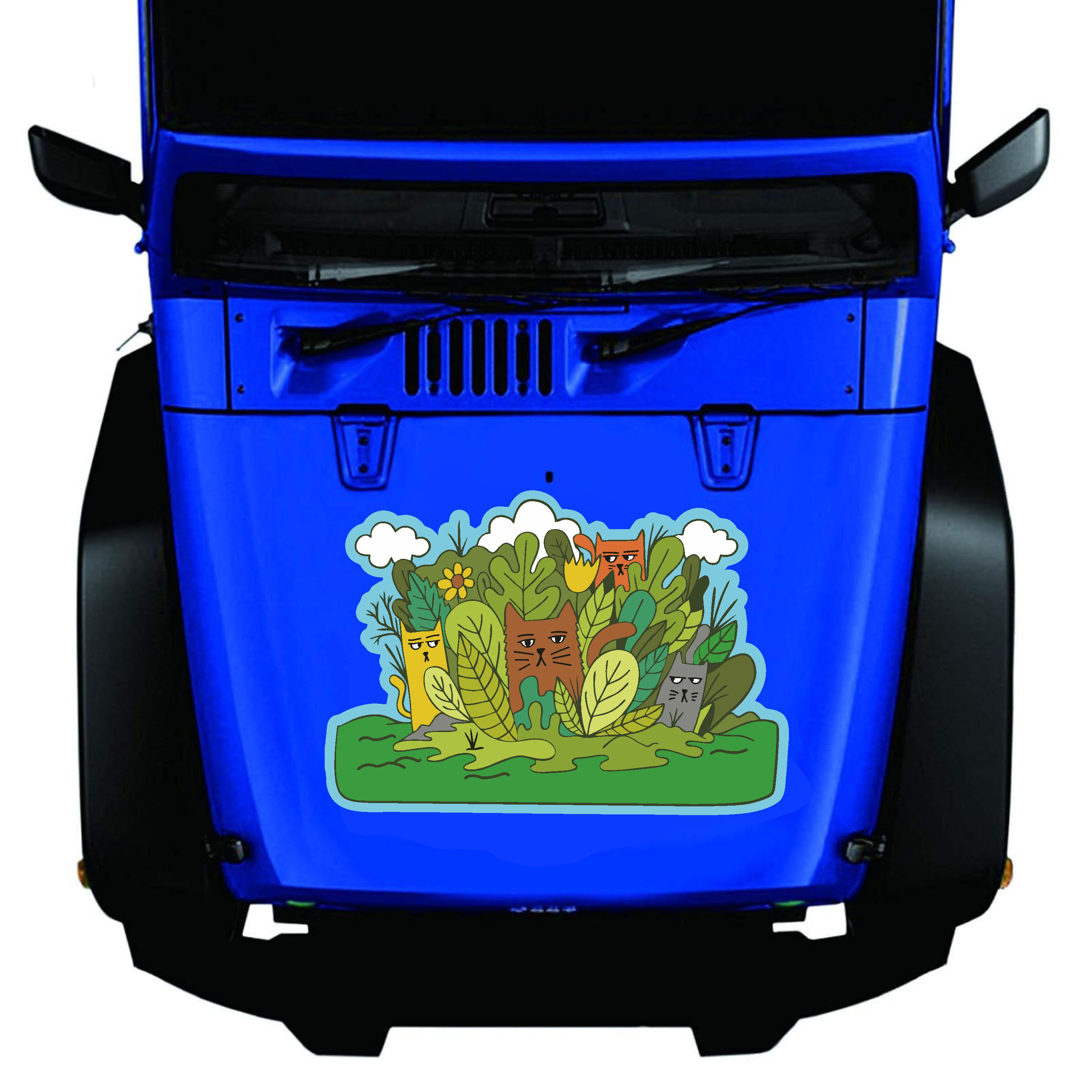 Kedi̇ Ai̇le Kedi̇gi̇ller Sti̇cker Araba Oto Motosi̇klet Karavan 02504 12X8 Cm 