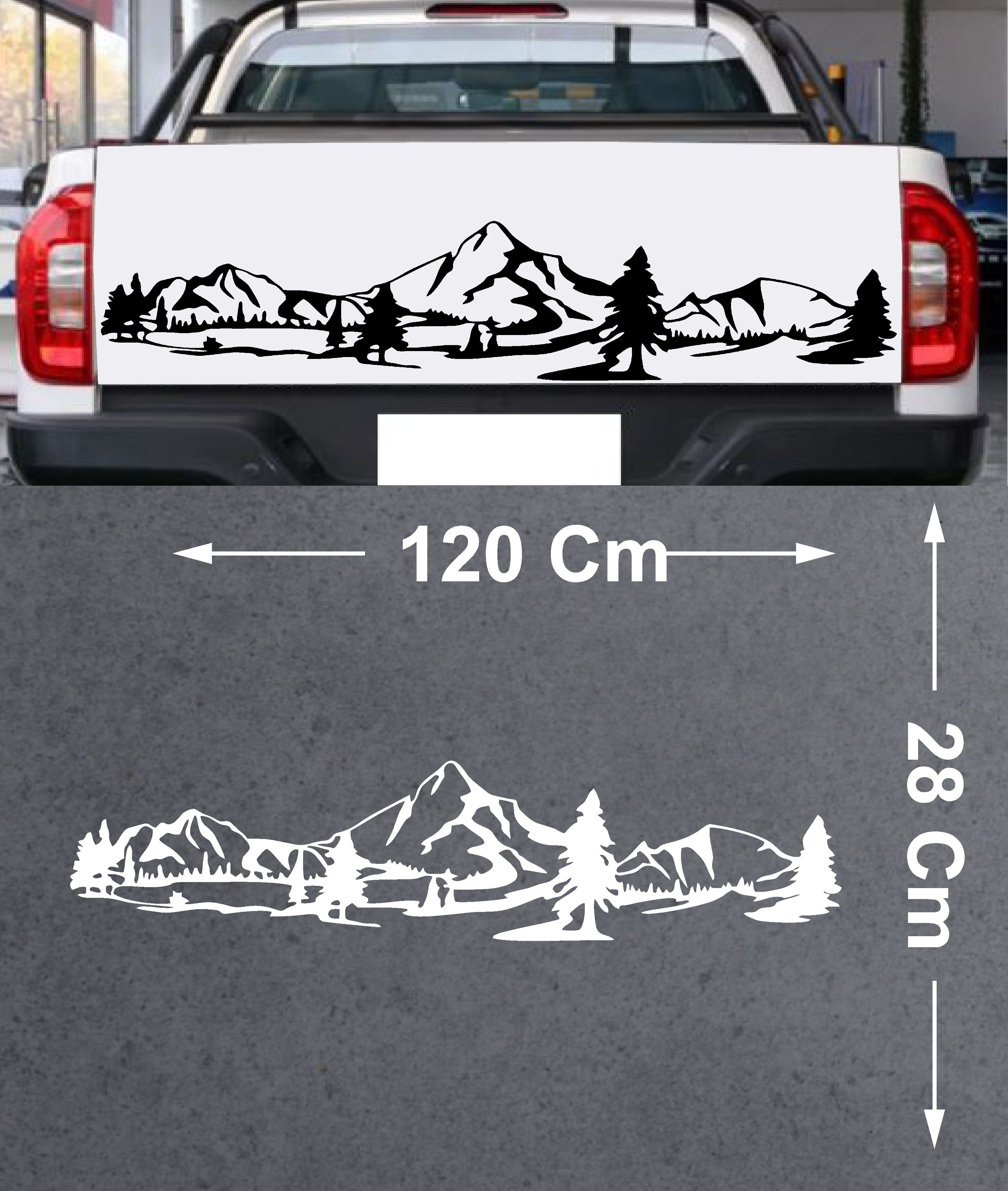 Orman Dağ Ve Manzara Sticker - 4X4 Off Road Pickup Sticker - Araba Oto Motosiklet Karavan Cam Sticker - 02164 30 Cm 