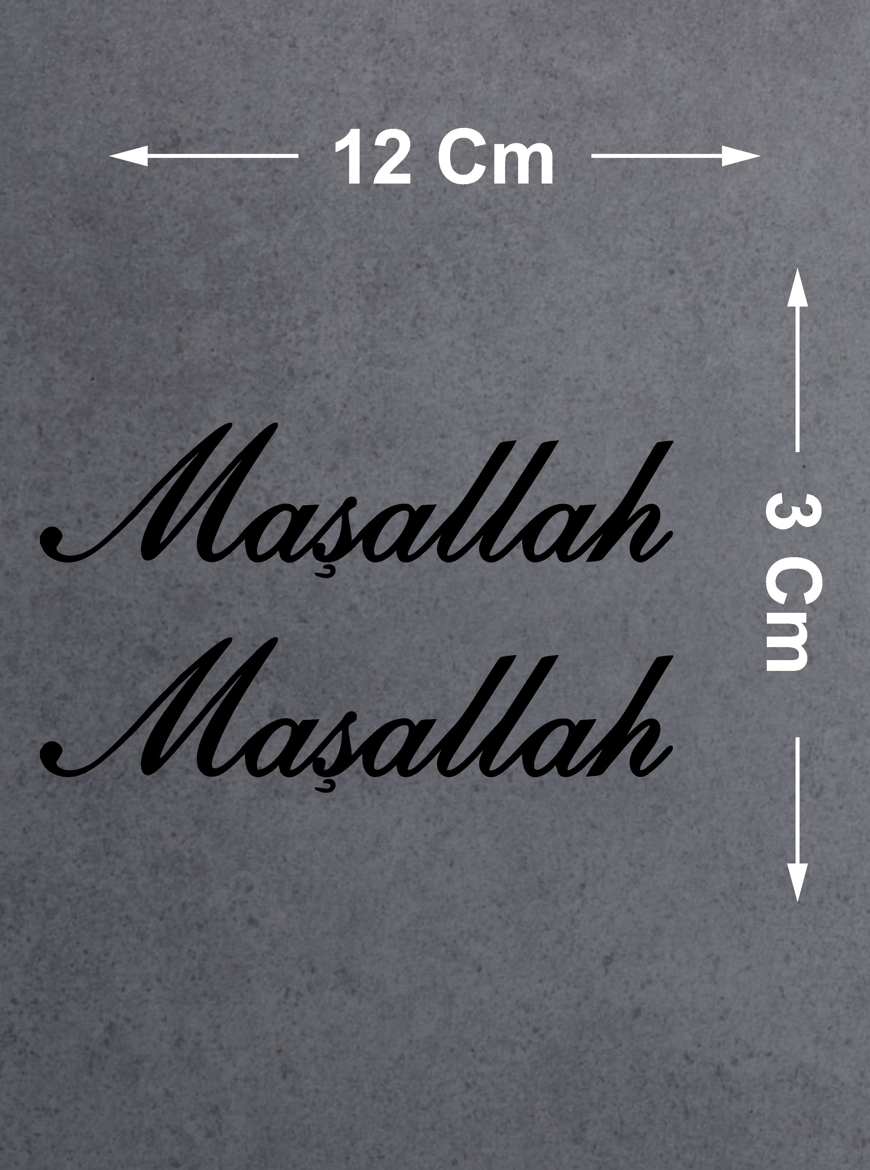 Maşallah 2 Adet Sticker - Araba Oto Motosiklet Karavan Cam Sticker - 00054 12X3 Cm 