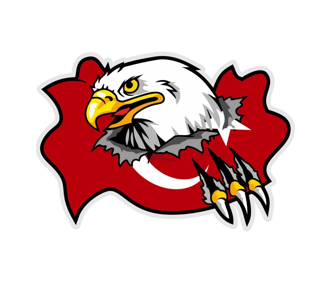 Kartal Türk Bayrağı Ay Yıldız Sti̇cker 01134 9X6