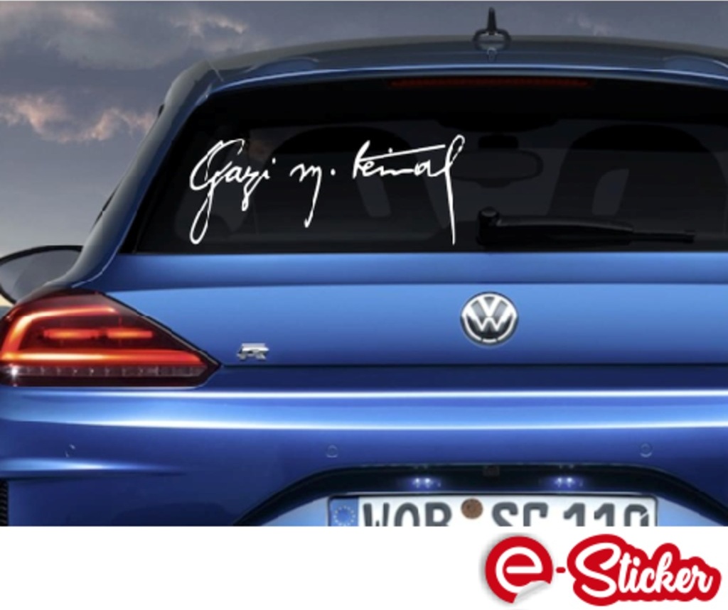 Gazi̇ Mustafa Kemal Atatürk Imza Sti̇cker Oto Sti̇cker (351612886) Kırmızı-15 X 5 Cm