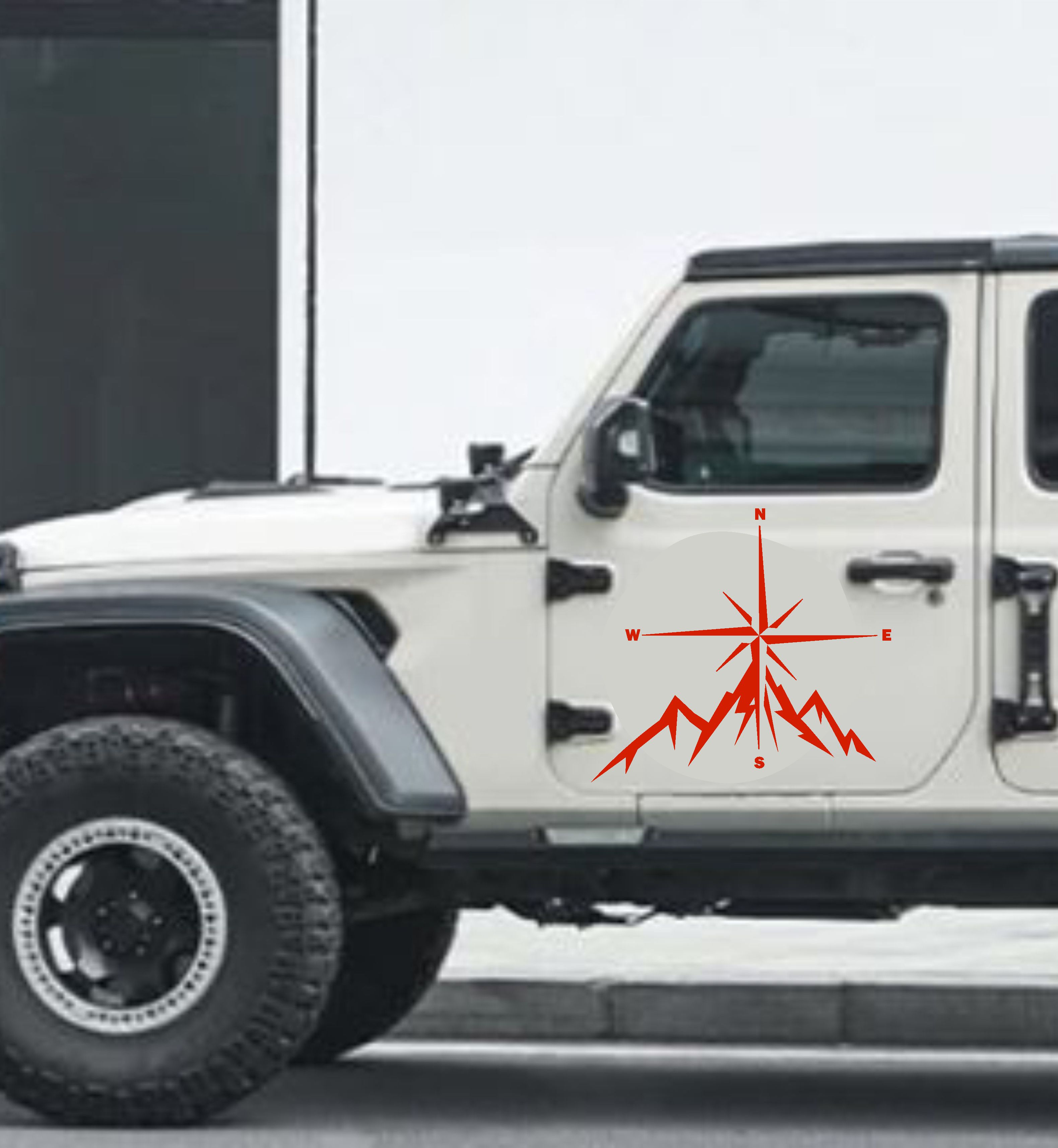 Pusula Ve Dağ Sti̇cker - 4X4 Off Road Kamp Adventure Sti̇cker - Araba Oto Motosi̇klet Karavan Sti̇cker 00073 15X14 Cm 