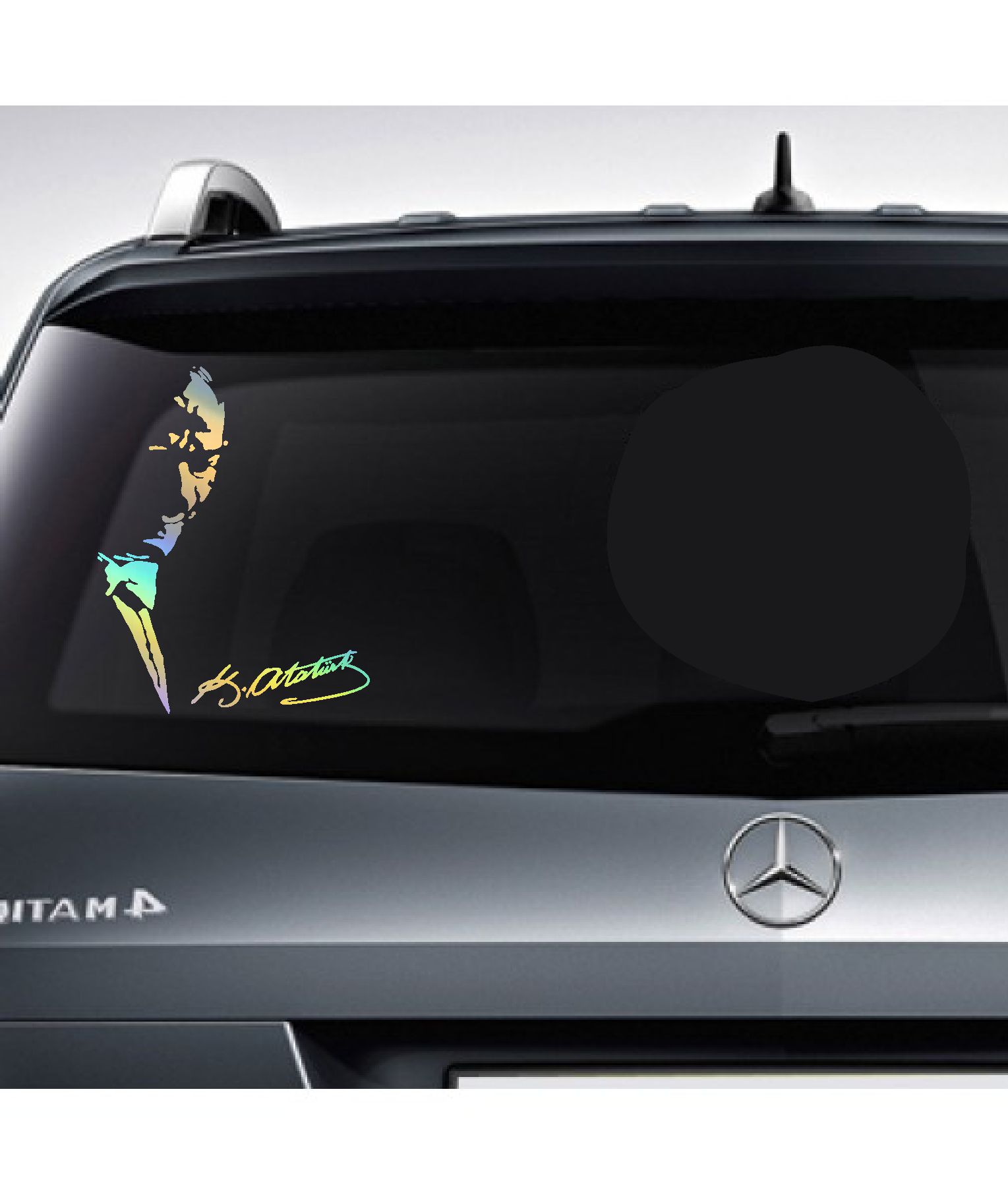 Atatürk Mustafa Kemal Ve Imza Sti̇cker - Araba Oto Motosi̇klet Karavan Cam Sti̇cker Eti̇ket - 00137 12X10 Cm 