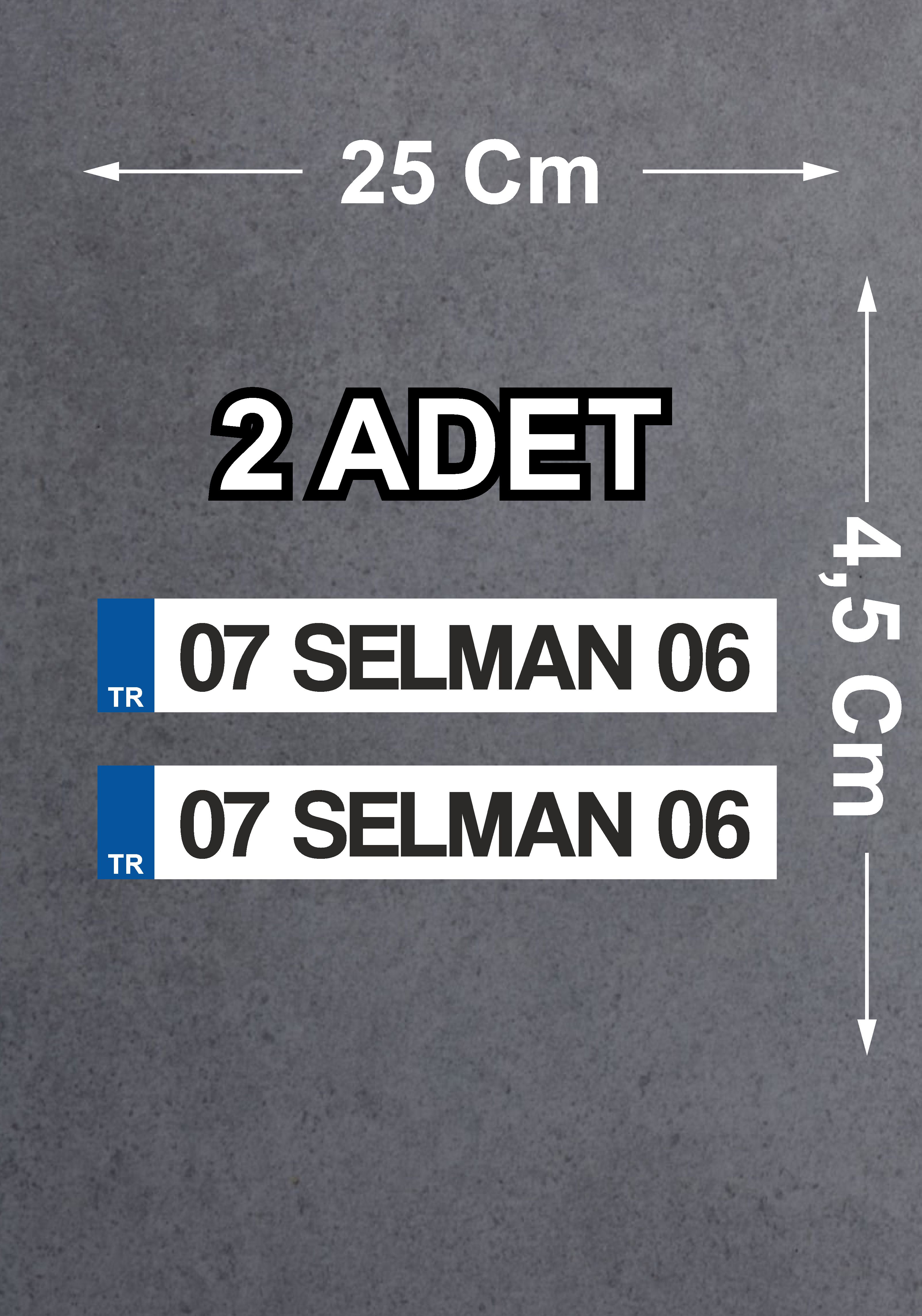 Plaka Sti̇cker - 2 Adet Ki̇şi̇ye Özel Plaka Sti̇cker - Araba Oto Motosi̇klet Karavan Cam Sti̇cker - 01674 18 Cm 