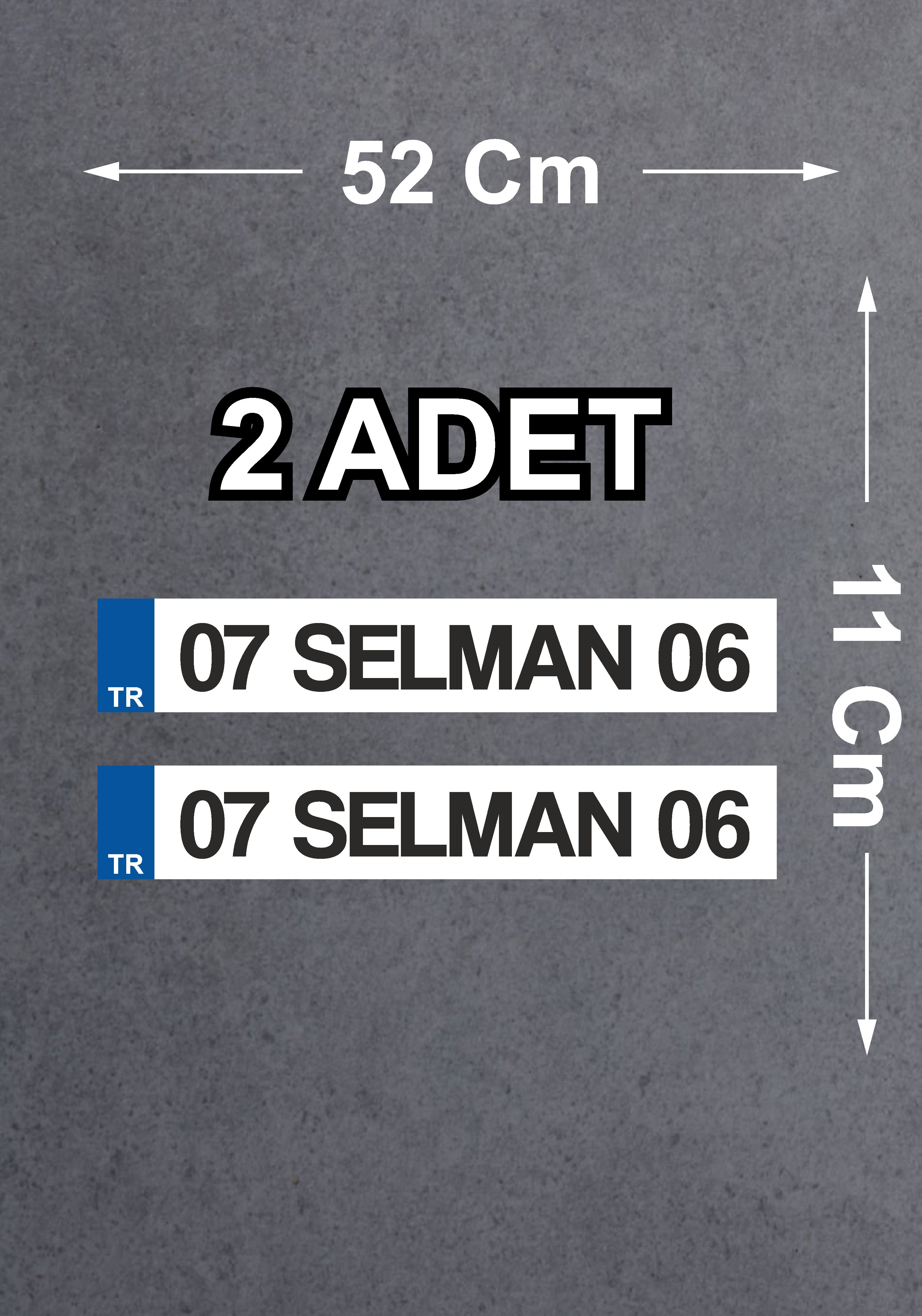 Plaka Sti̇cker - 2 Adet Ki̇şi̇ye Özel Plaka Sti̇cker - Araba Oto Motosi̇klet Karavan Cam Sti̇cker - 01674 18 Cm 