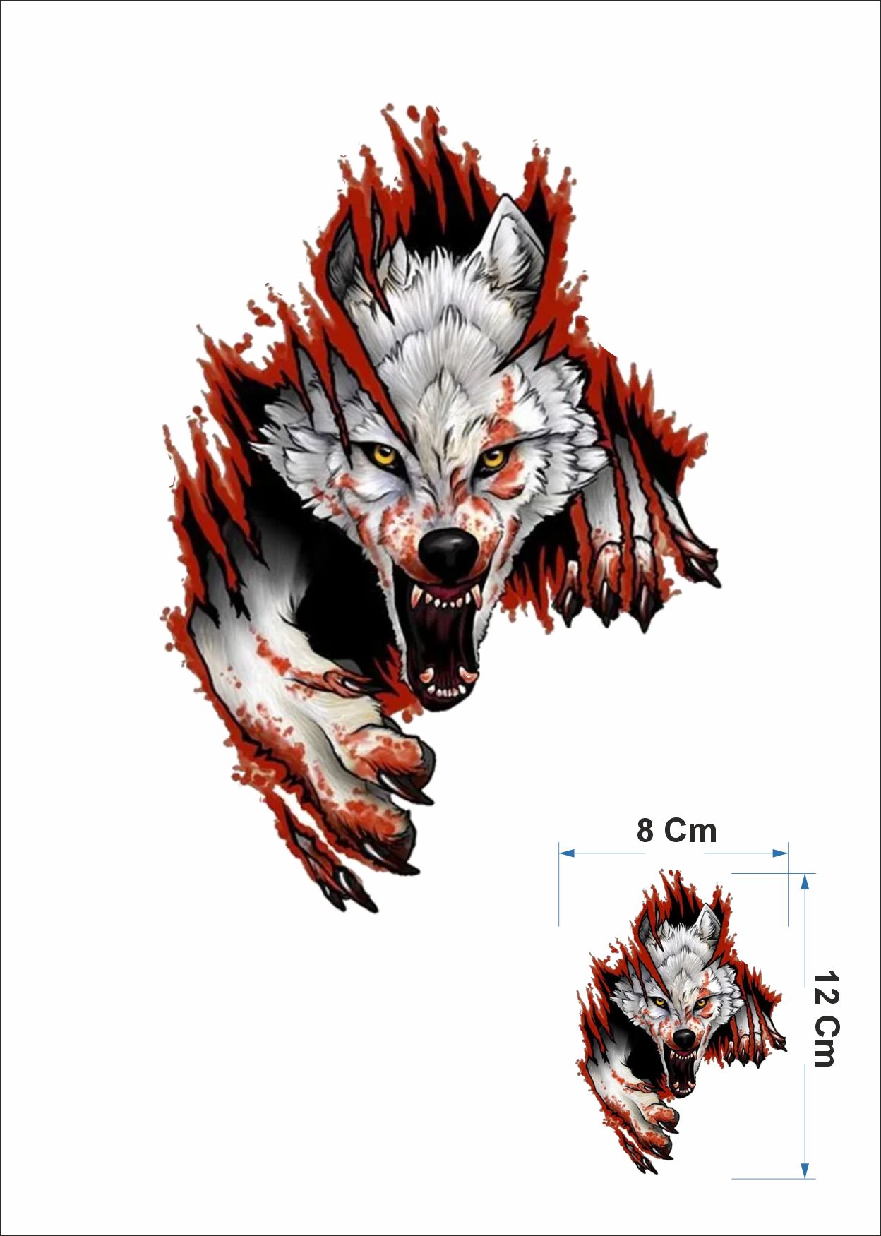 Kurt Bozkurt Göktük Börü Sti̇cker Araba Oto Motosi̇klet Karavan Sti̇cker Eti̇ket 00004 50X35 Cm 