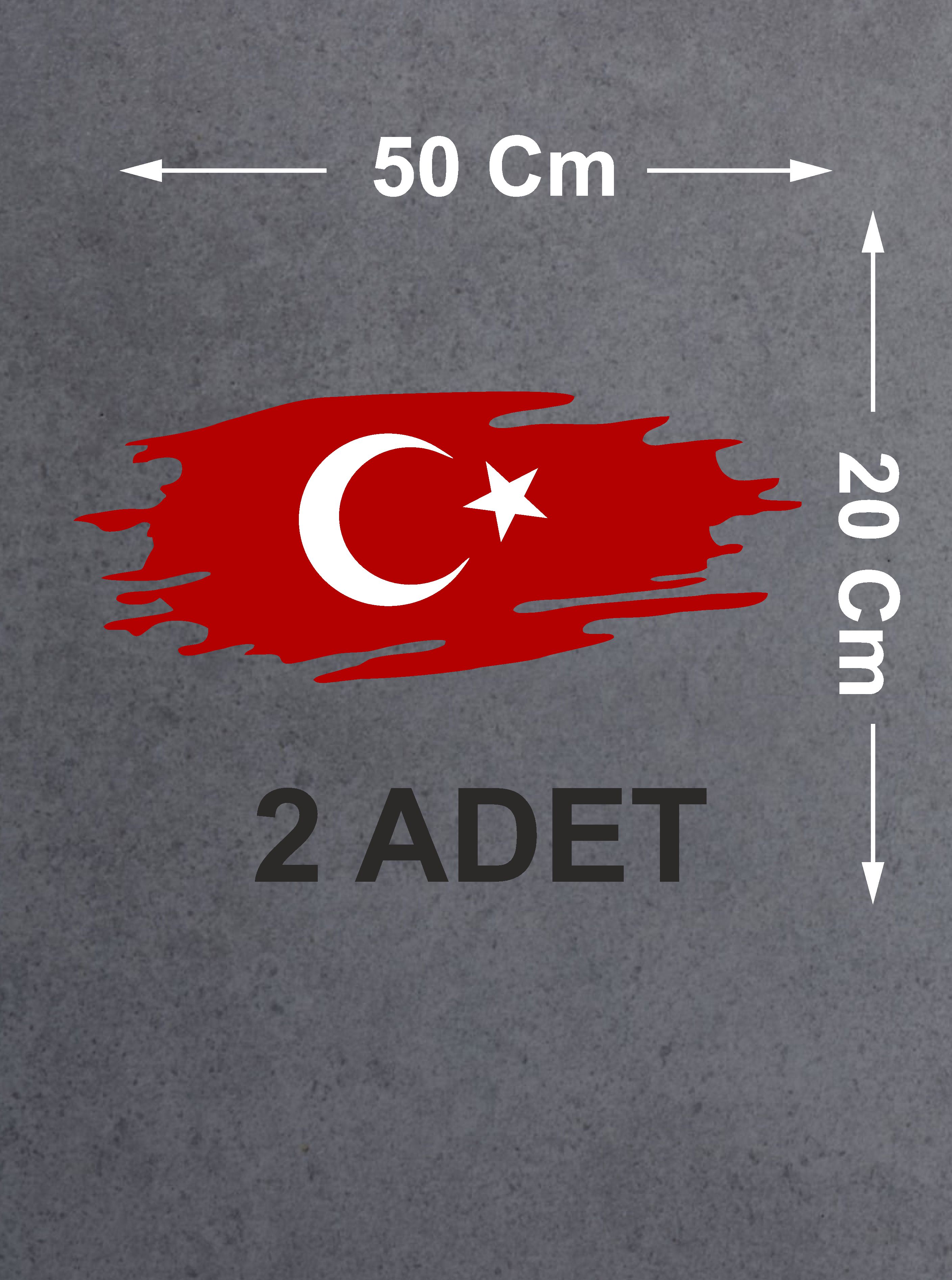 Yırtıklı Tırtıklı Türk Bayrağı, Ayyıldız, Araba Oto Motosi̇klet Karavan Sti̇cker 02516 20X8 Cm 