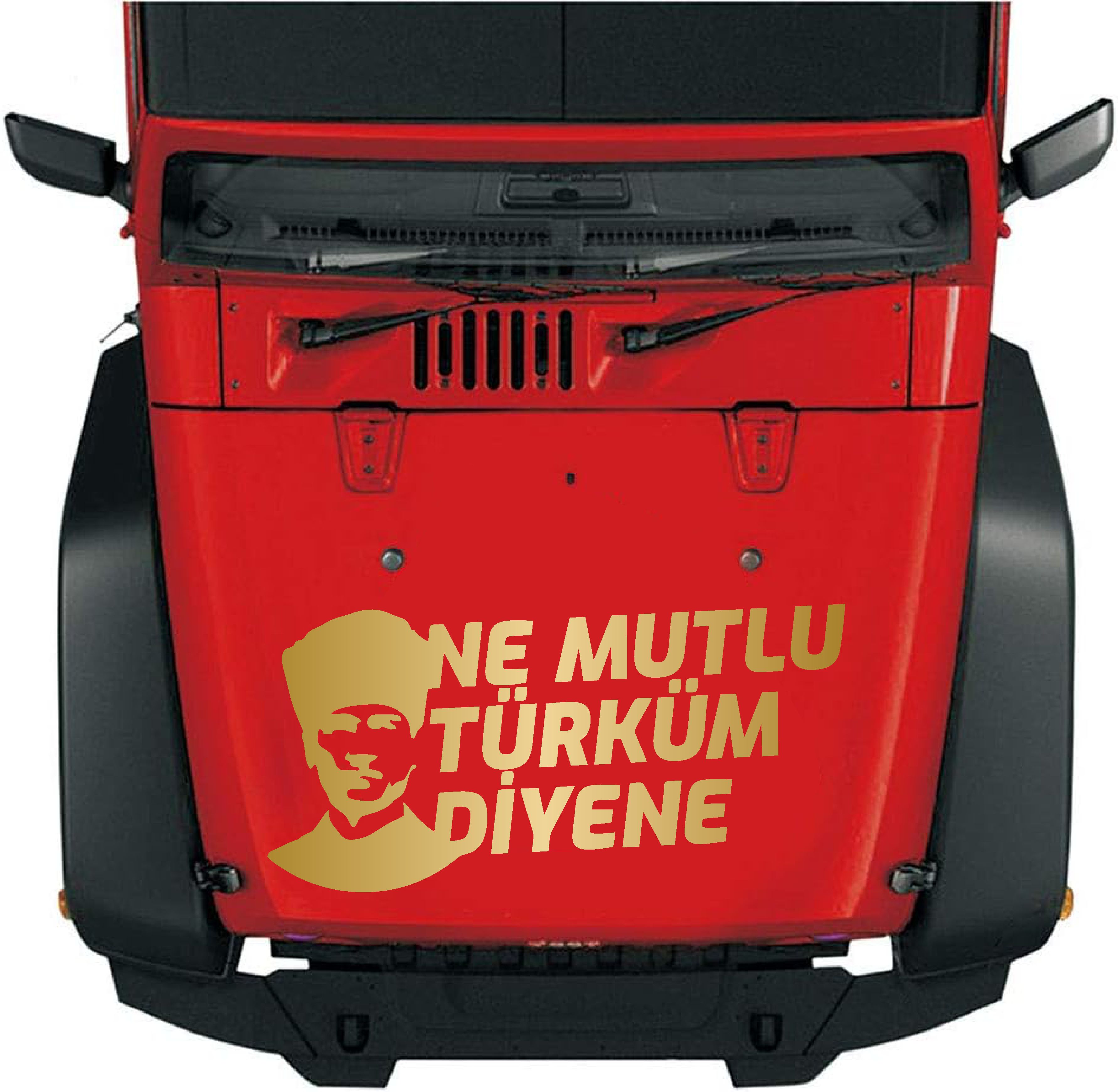 Ne Mutlu Türküm Di̇yene Sti̇cker Atatürk Si̇let Sti̇cker Araba Oto Motosi̇klet Sti̇cker 02505 12X6 Cm 