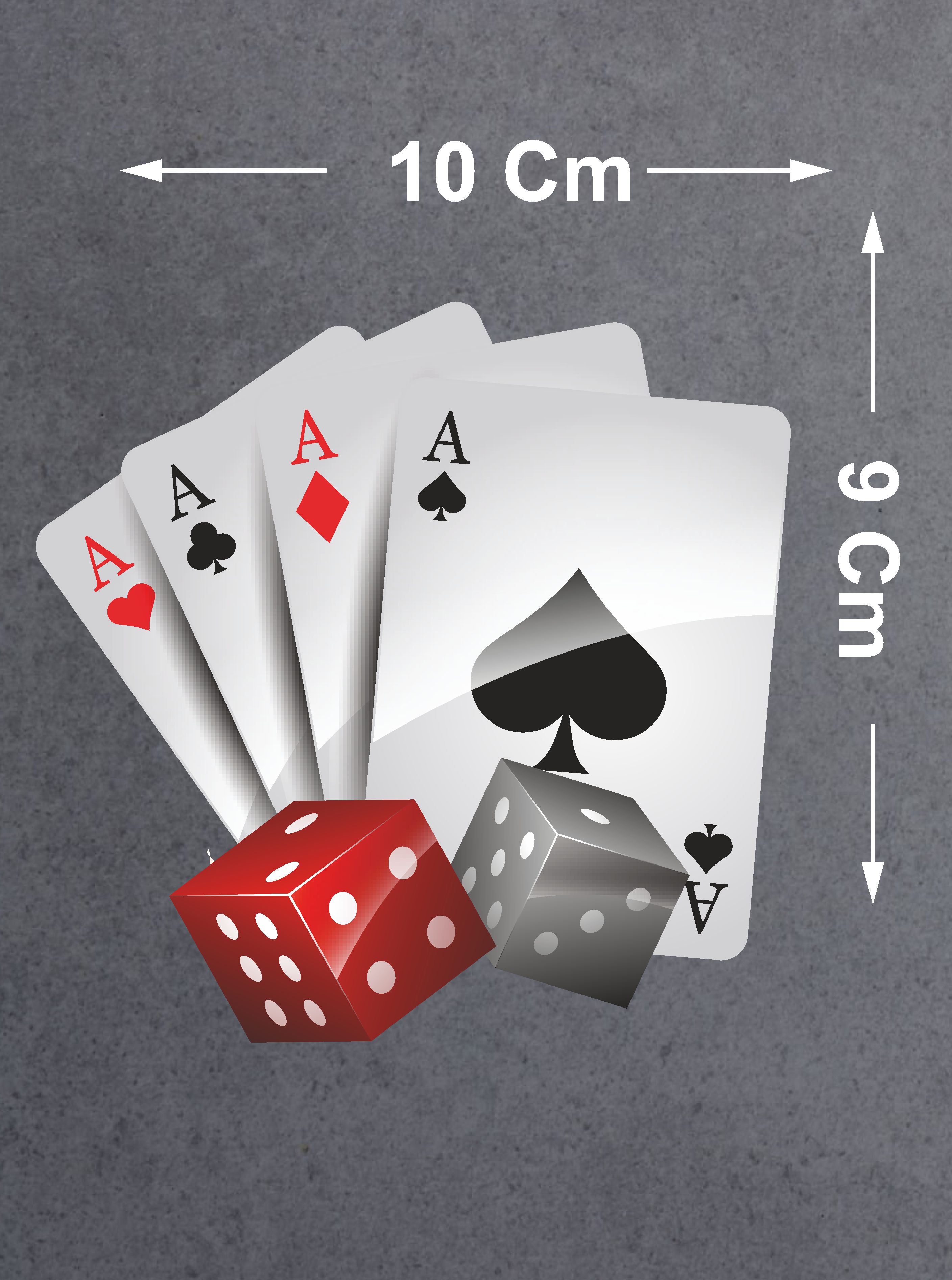 Poker Iskambil Kağıdı Sticker - Araba Oto Motosiklet Araç Cam Sticker - 00093 10X9 Cm 