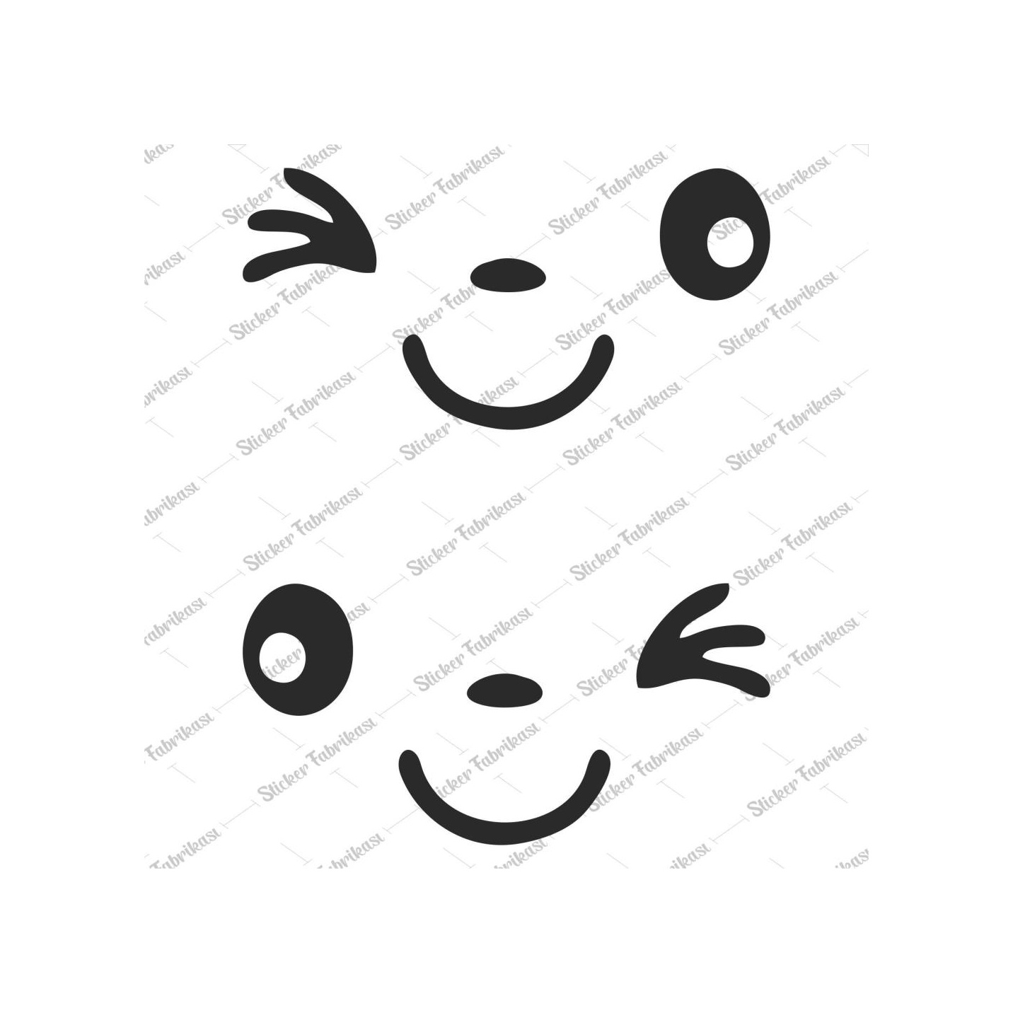 2 Adet Araba Araç Oto Yan Ayna Gülen Yüz Araba Sti̇cker 00968 12X6-Sarı