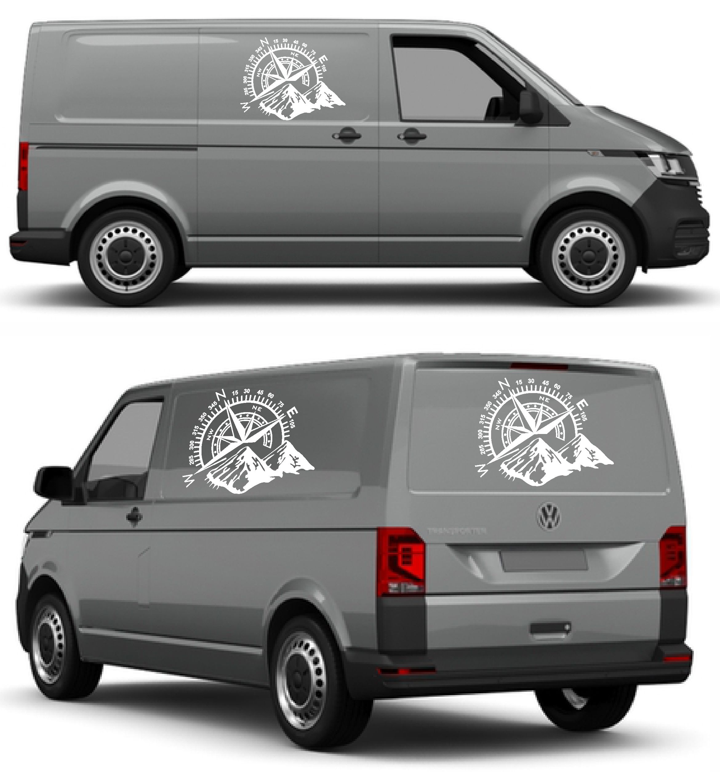 Pusula Ve Dağ Sti̇cker, Off Road Kamp Adventure Kamp Sti̇cker, Araba Oto Karavan Pi̇ckup Sti̇cker 02522 15X12 Cm 