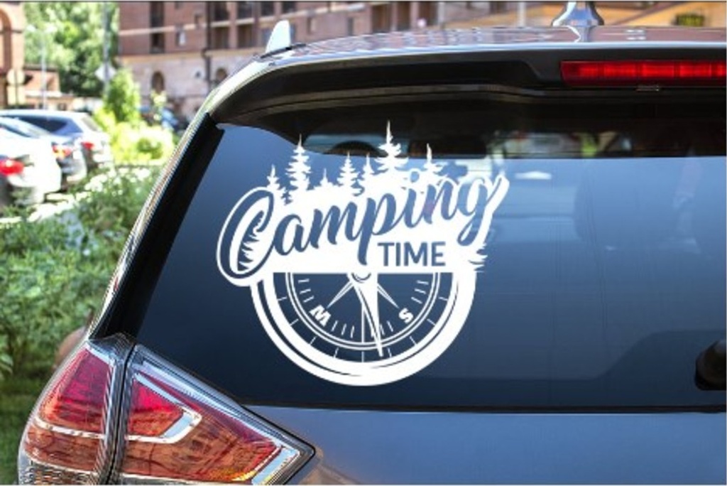 Kamp Orman Dağ Karavan Adventure Off Road Sti̇cker 02168 60X54 Cm-Beyaz