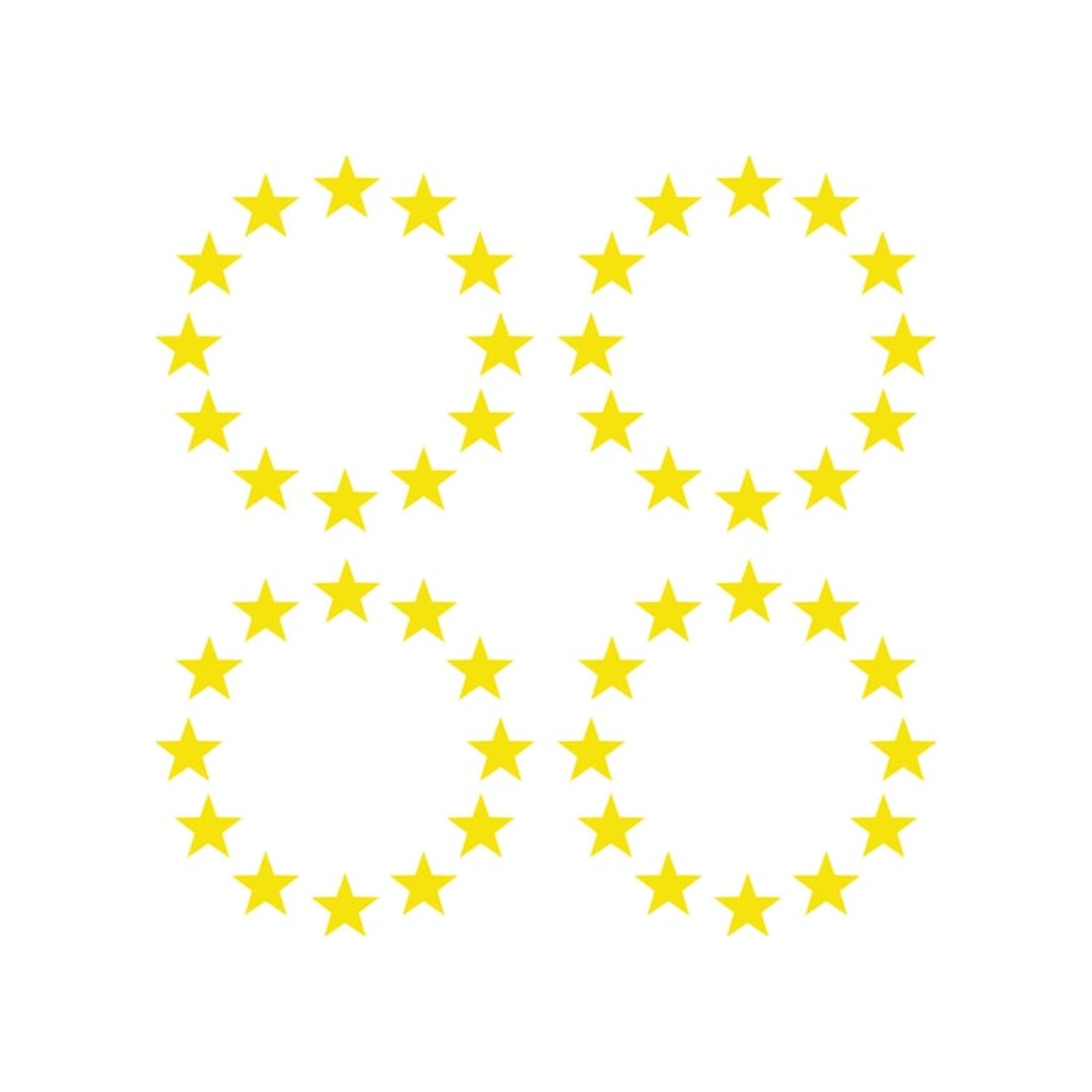 3 X 3 Cm Plaka Ab Yıldızı Sti̇cker Oto Araba Sti̇cker 4 Adet Sarı