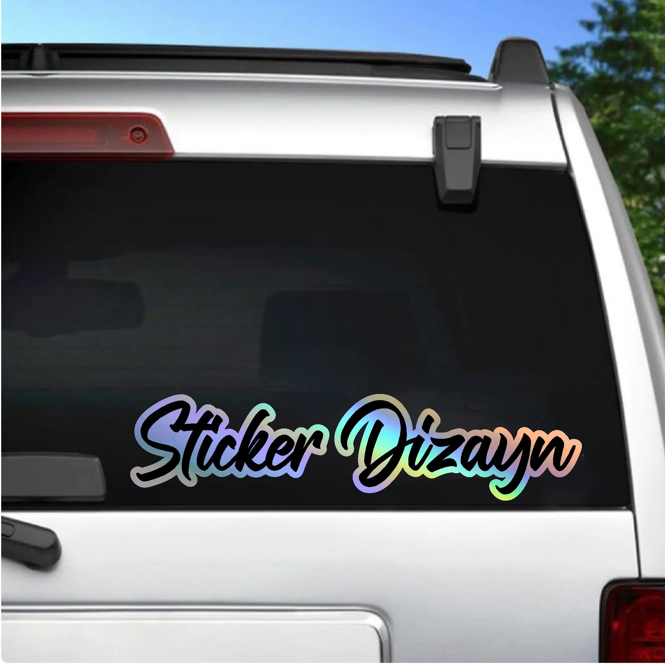 Hologramlı Janjanlı Ad Soyad Sti̇cker - Araba Oto Araç Motosi̇klet Karavan Cam Sti̇cker - 00309 12 Cm 