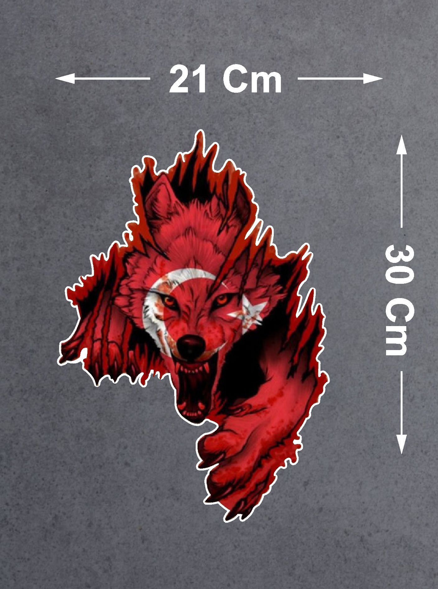 Kurt Gökbörü Ay Yıldızlı Kurt Sti̇cker - Türk Gökbörü Börü Göktük Turan Sti̇cker - 00244 10X7 Cm 10X7 Cm 