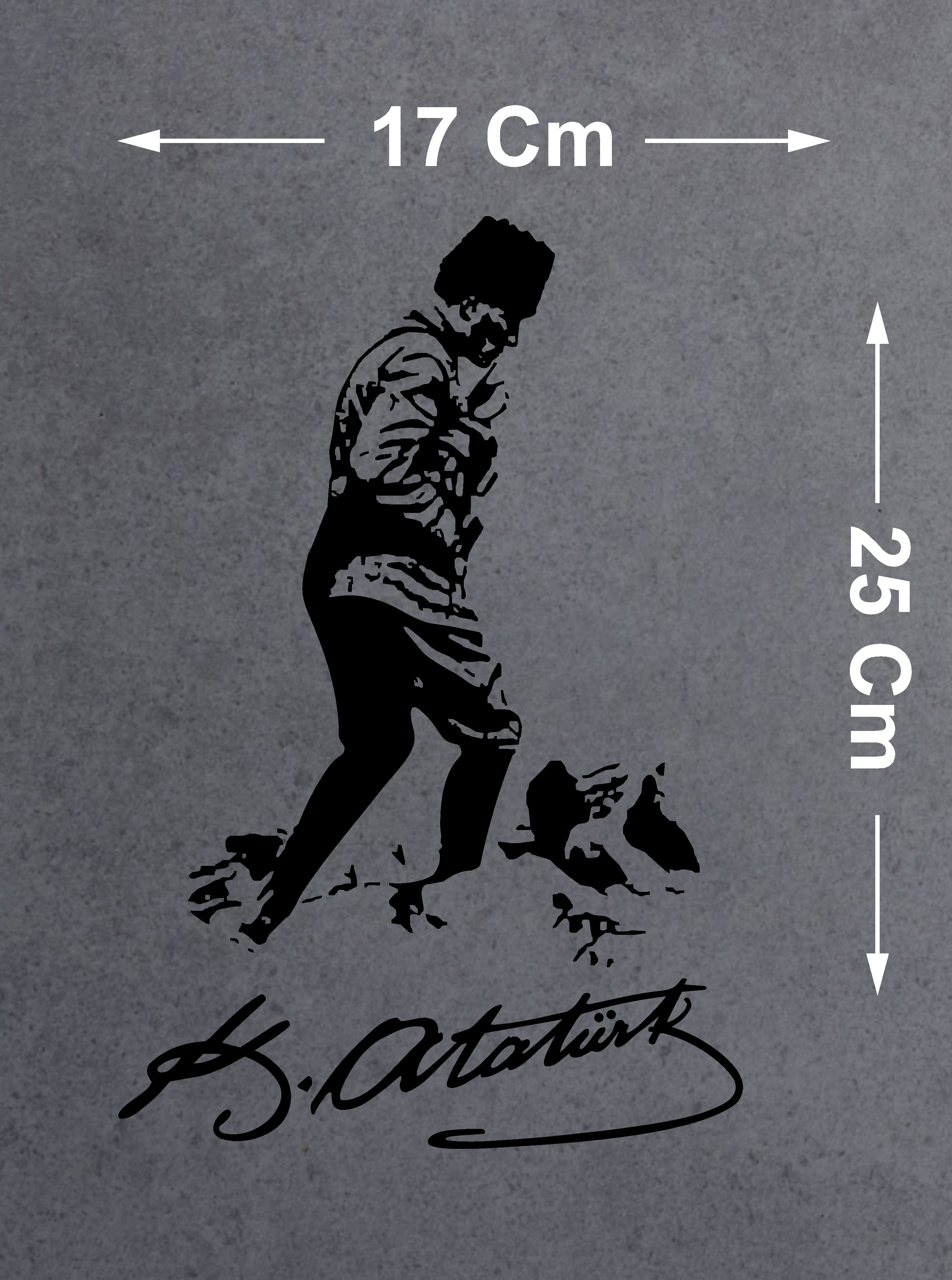 Mustafa Kemal Atatürk Kocatepe Si̇lüet Sti̇cker - Araba Oto Motosi̇klet Karavan Sti̇cker 00617 15X10 Cm 