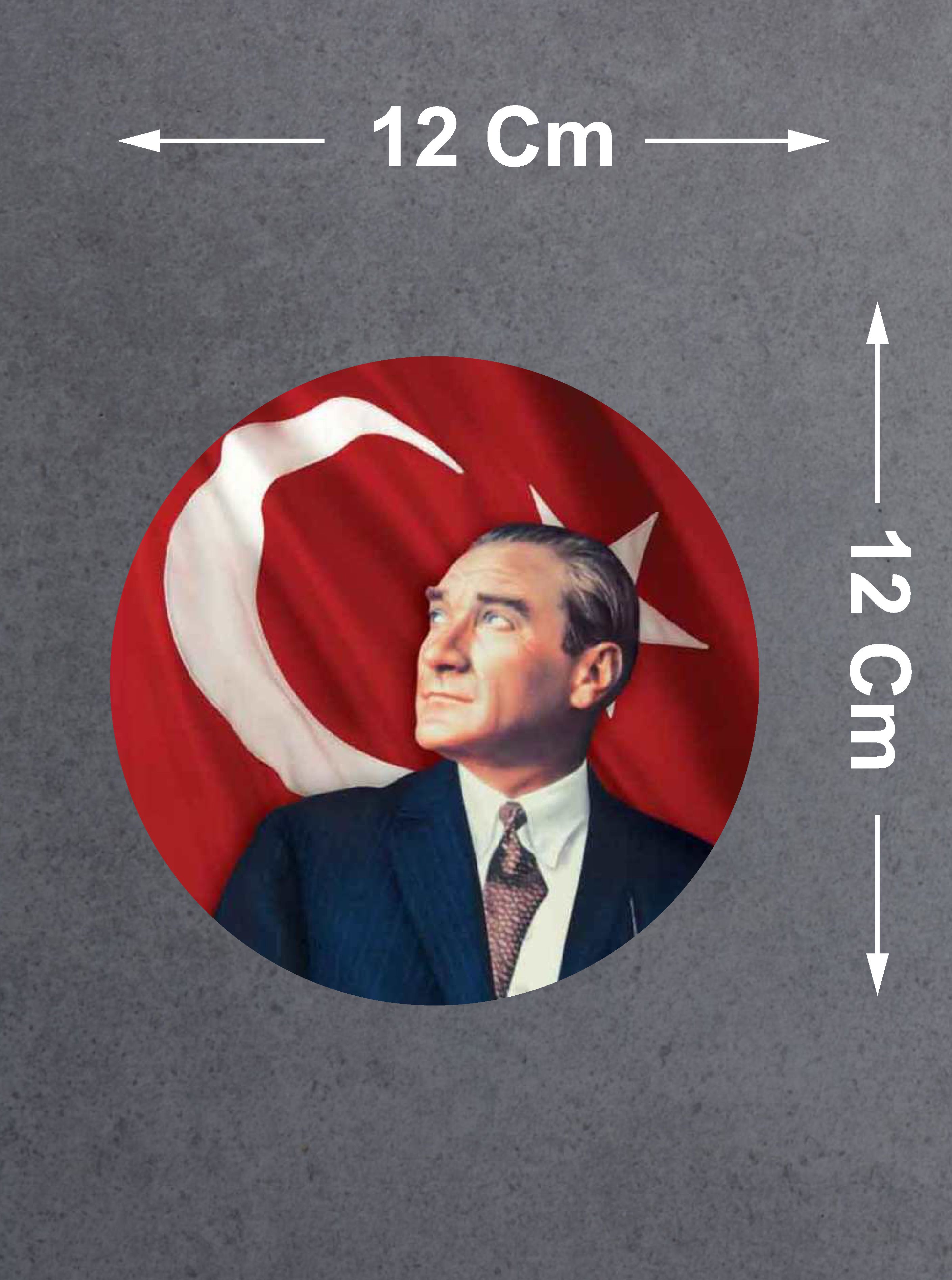 Atatürk Ve Türk Bayrağı Sti̇cker, Gazi̇ Mustafa Kemal Atatürk Sti̇cker, Araba Oto Motosi̇klet Karavan Sti̇cker 00629 10X10 Cm 