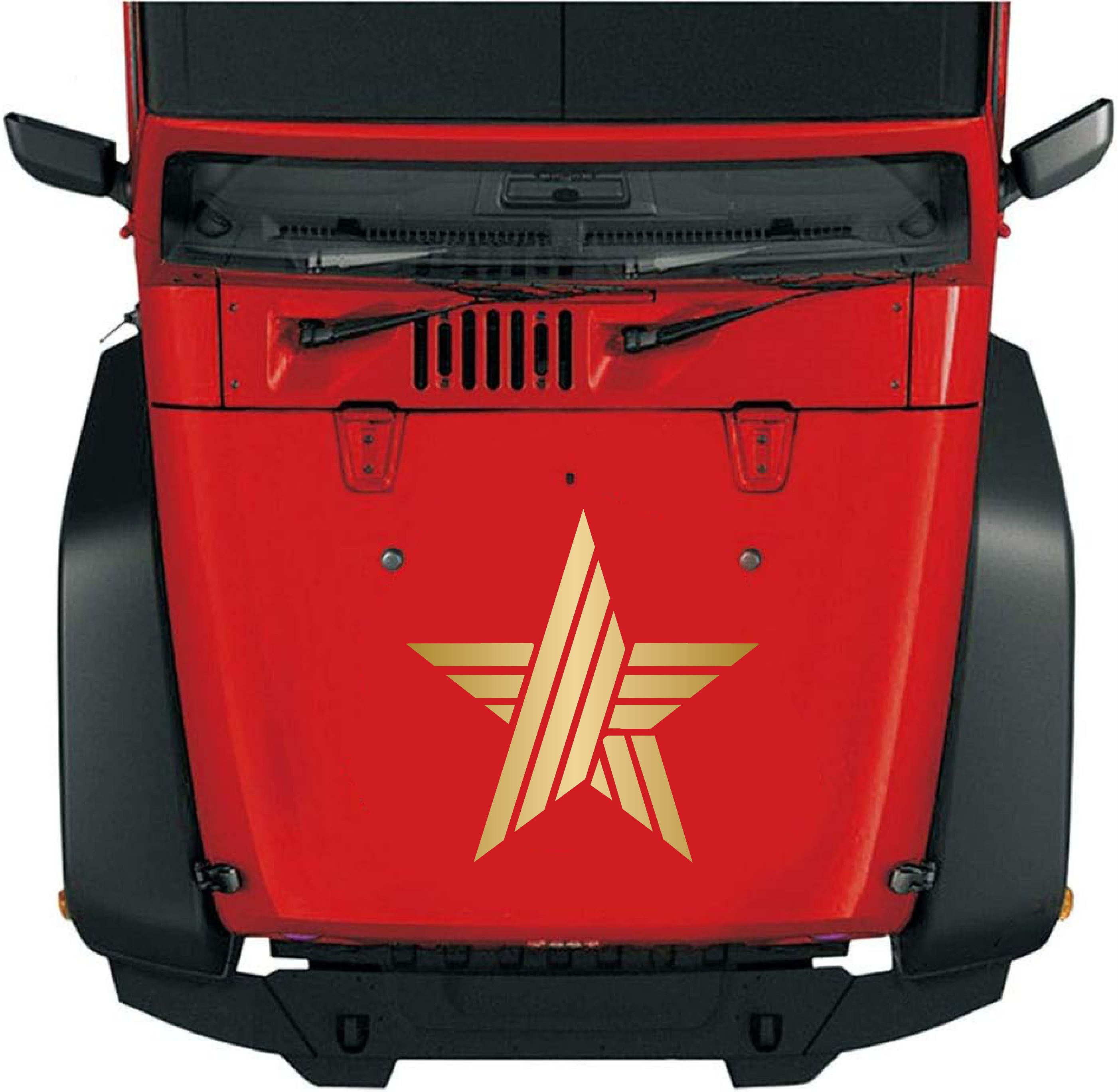 Çubuk Desenli̇ Yıldız Sti̇cker - Araba Oto Motosi̇klet Karavan Cam Sti̇cker - 00059 12X12 Cm 