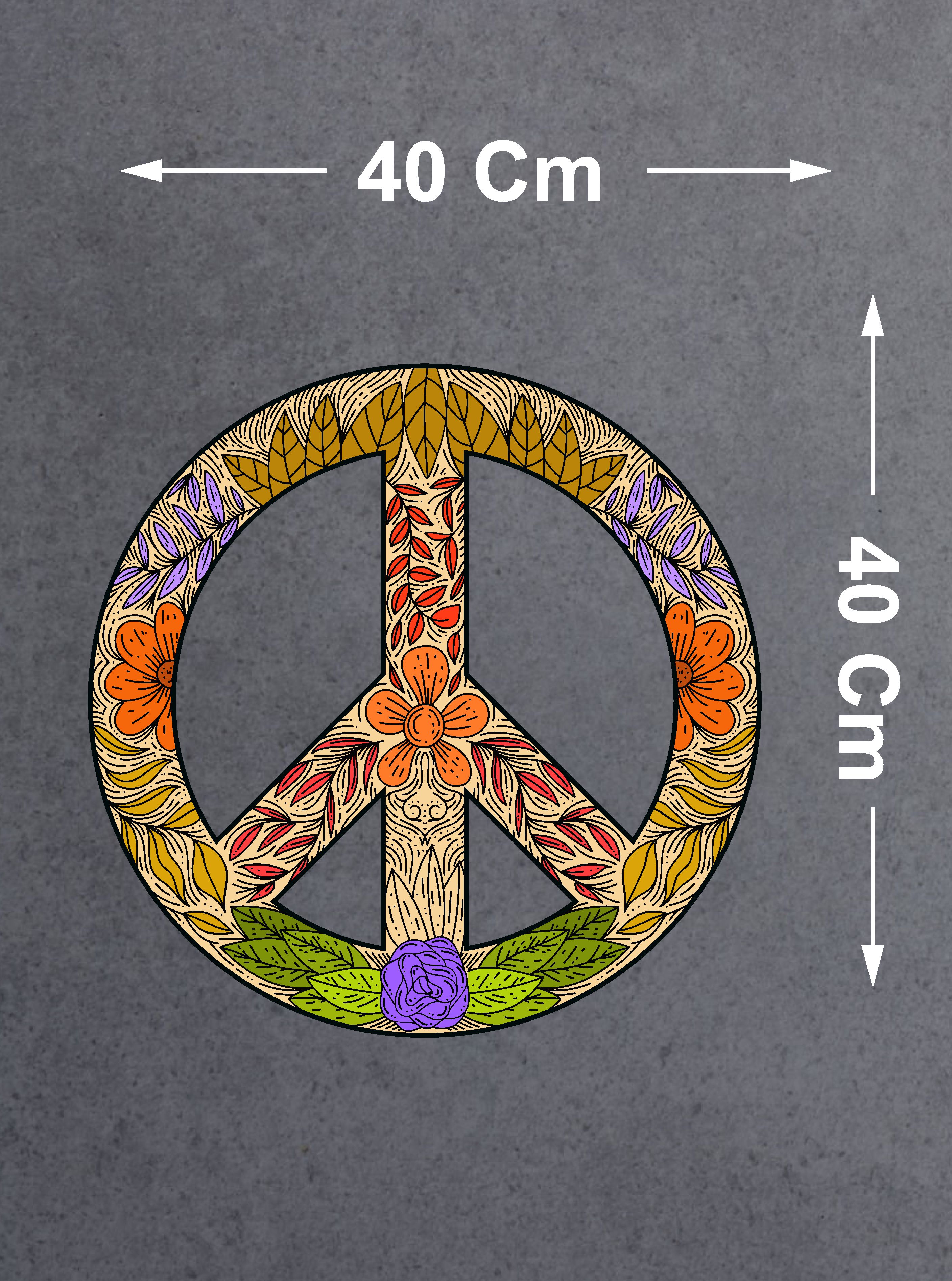 Desenli̇ Peace Barış İşareti̇ Sti̇cker - Araba Oto Motosi̇klet Karavan Cam Sti̇cker - 00037 10X10 Cm 