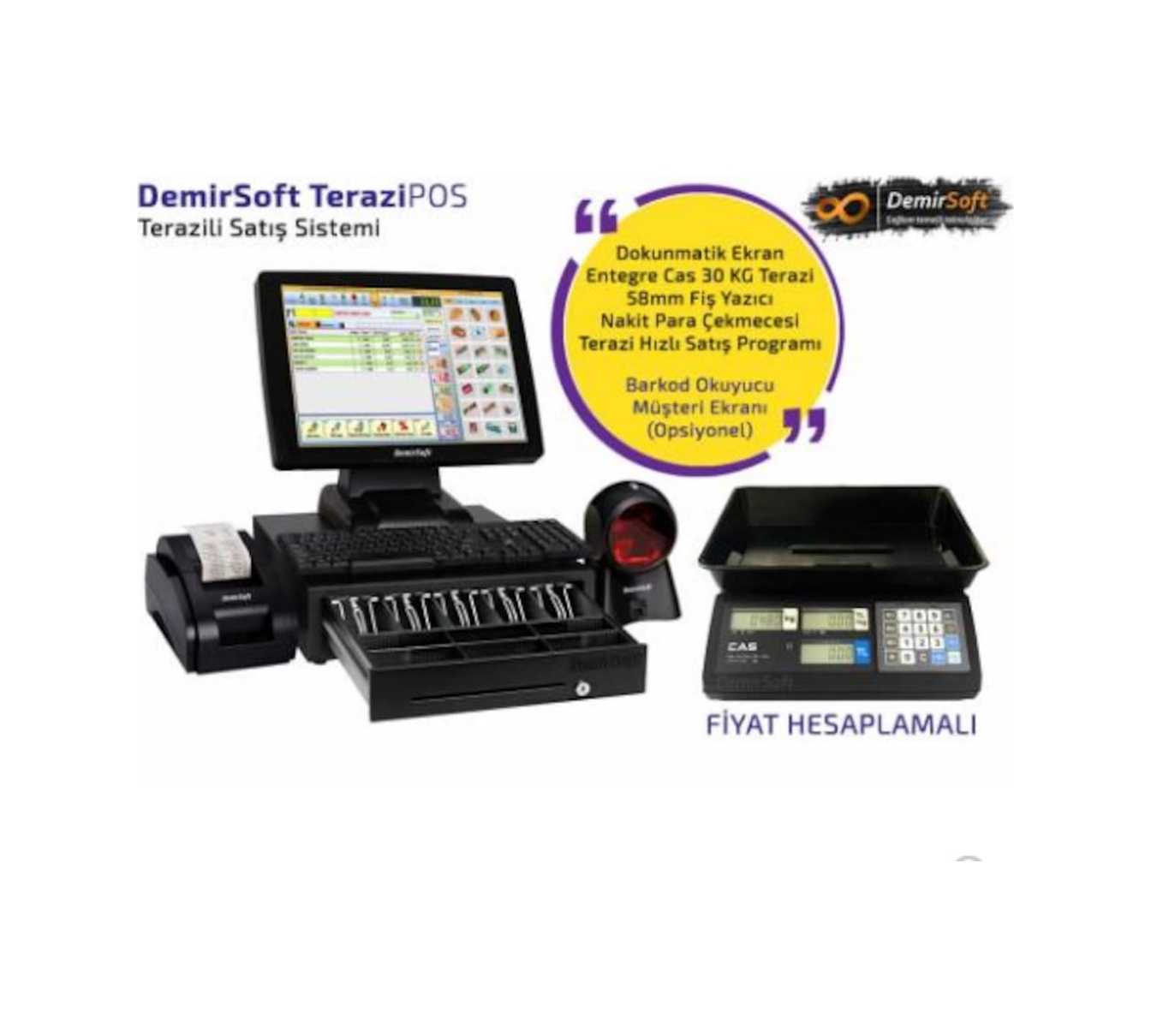 Demirsoft Market Mağaza Manav Terazi Pos Sistemi Dokunmatik Ekran