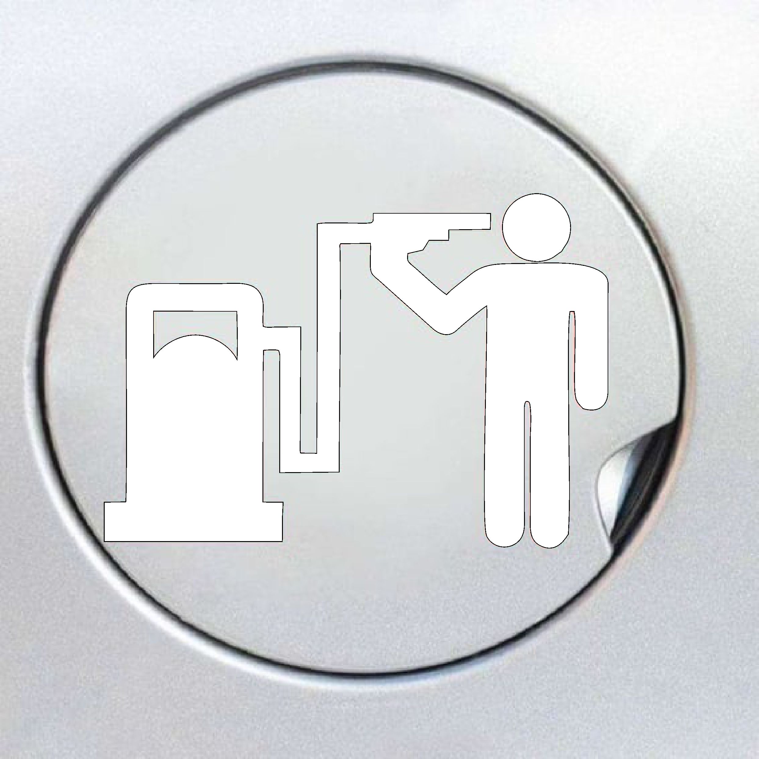 Araba Yakıt Deposu Kapağı Sti̇cker - Araba Oto Cam Kaput Sti̇cker - 00101 13X9 Cm 