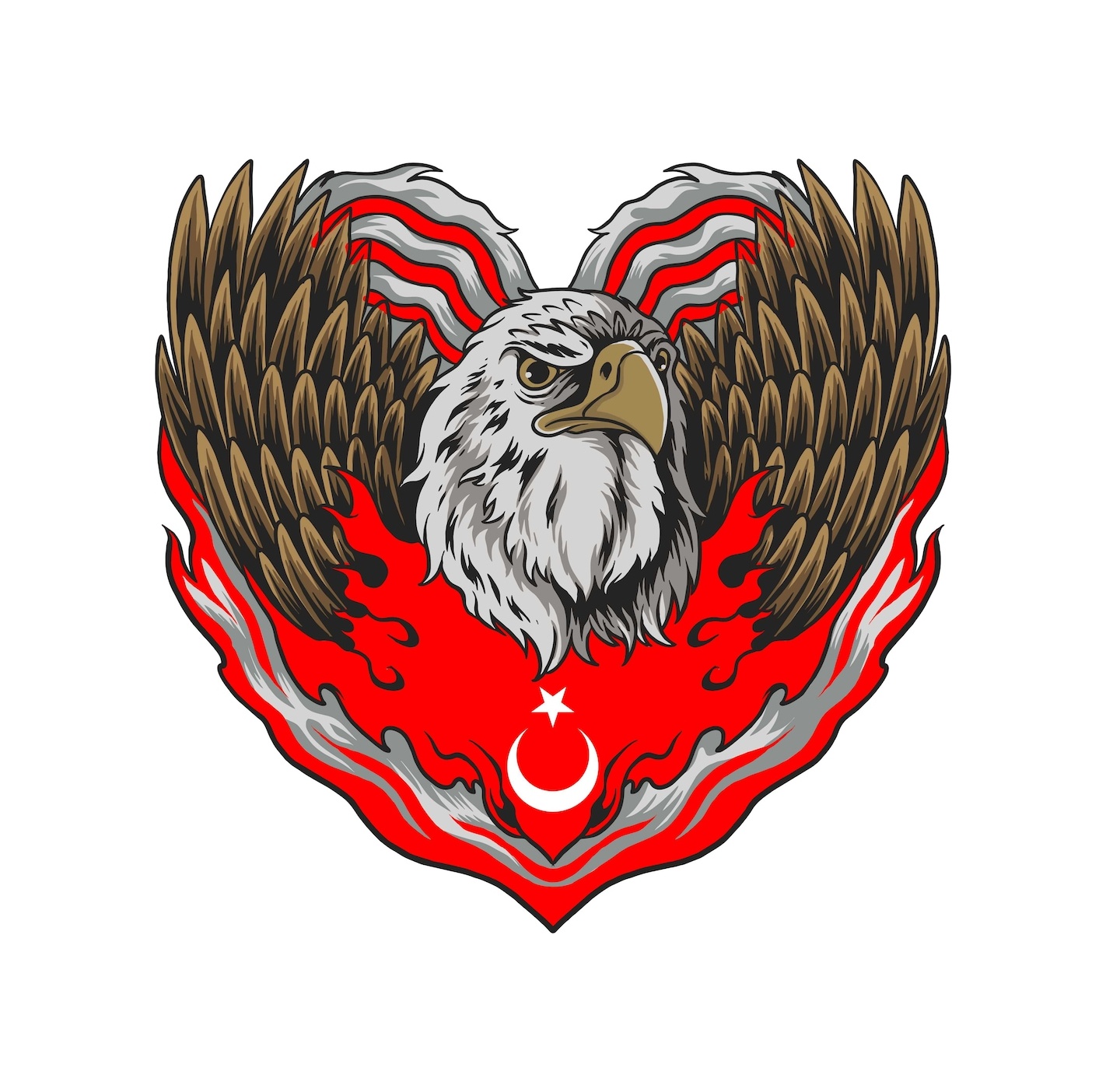 Türk Bayrağı Kartal Sti̇cker 02121 6X6 Cm