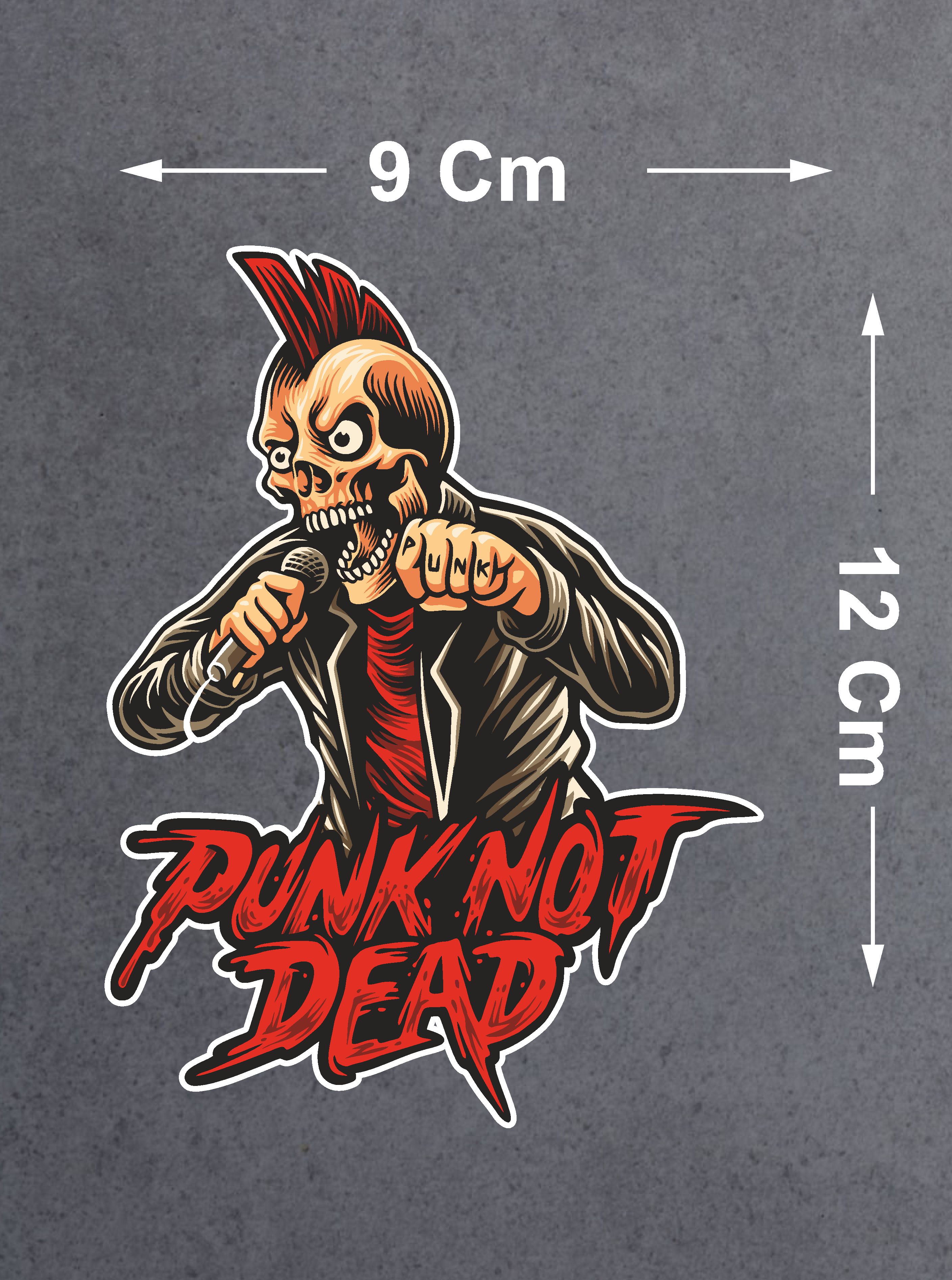 Punk Not Dead Punk Ölmez Sticker - Araba Oto Motosiklet Cam Karavan Sticker - 00033 12X9 Cm 