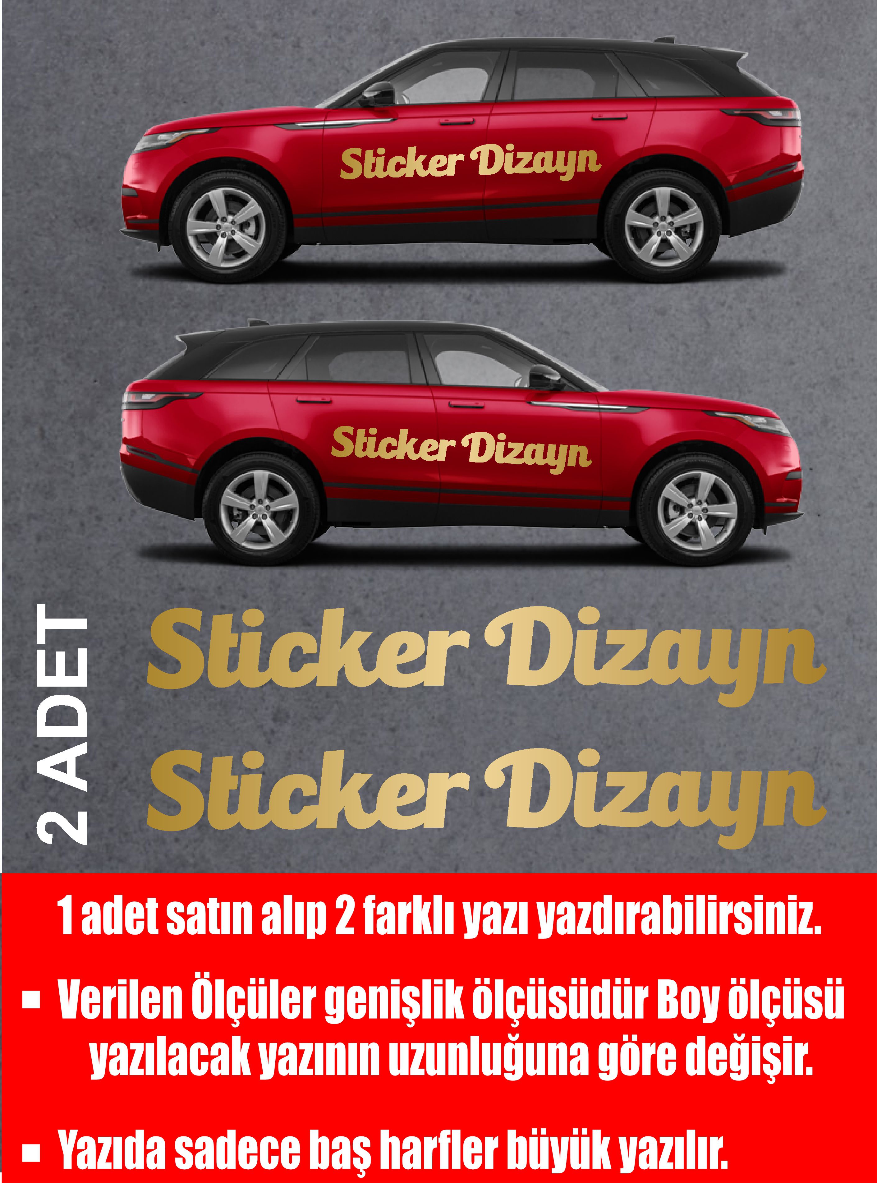Ki̇şi̇ye Özel Yazı - 2 Adet Isi̇m Soyi̇si̇m Yazı - Araba - Oto - Araç -Motosi̇klet - Karavan Sti̇cker Eti̇ket 00096 60 Cm 