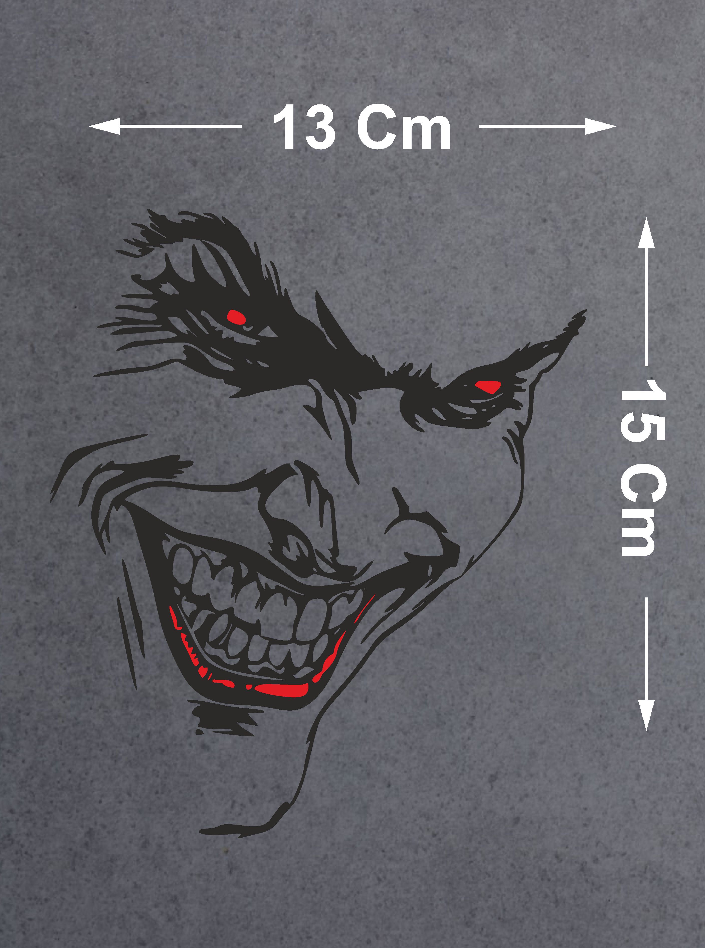 Joker Sticker - Batman Gotham City Sticker - Araba Oto Cam Motosiklet Karavan Sticker - 00057 12X10 Cm 