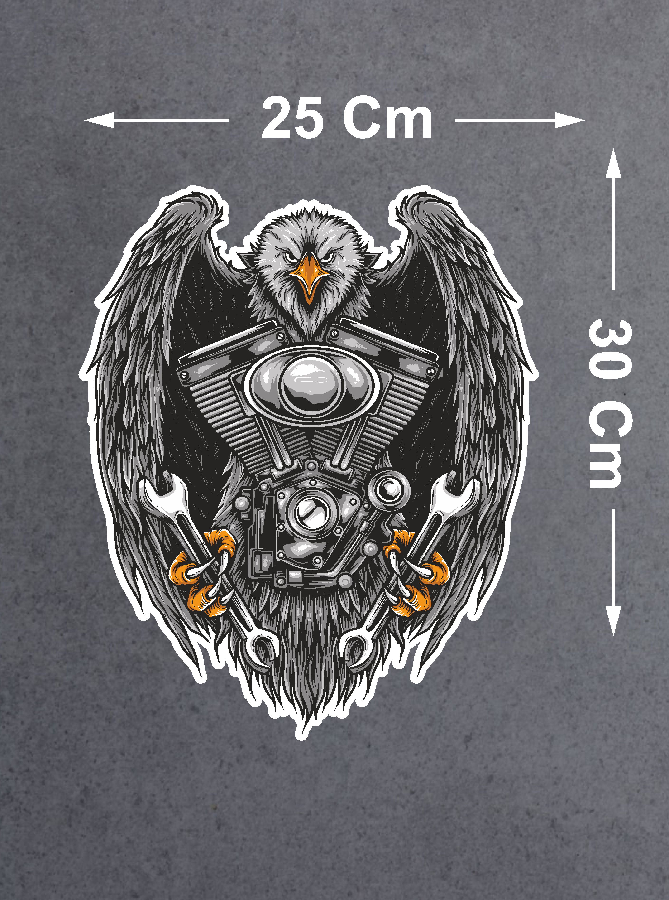 Kartal - V Motor - Karakartal Sti̇cker Araba Oto Motosi̇klet Karavan Sti̇cker 00249 10X8 Cm 