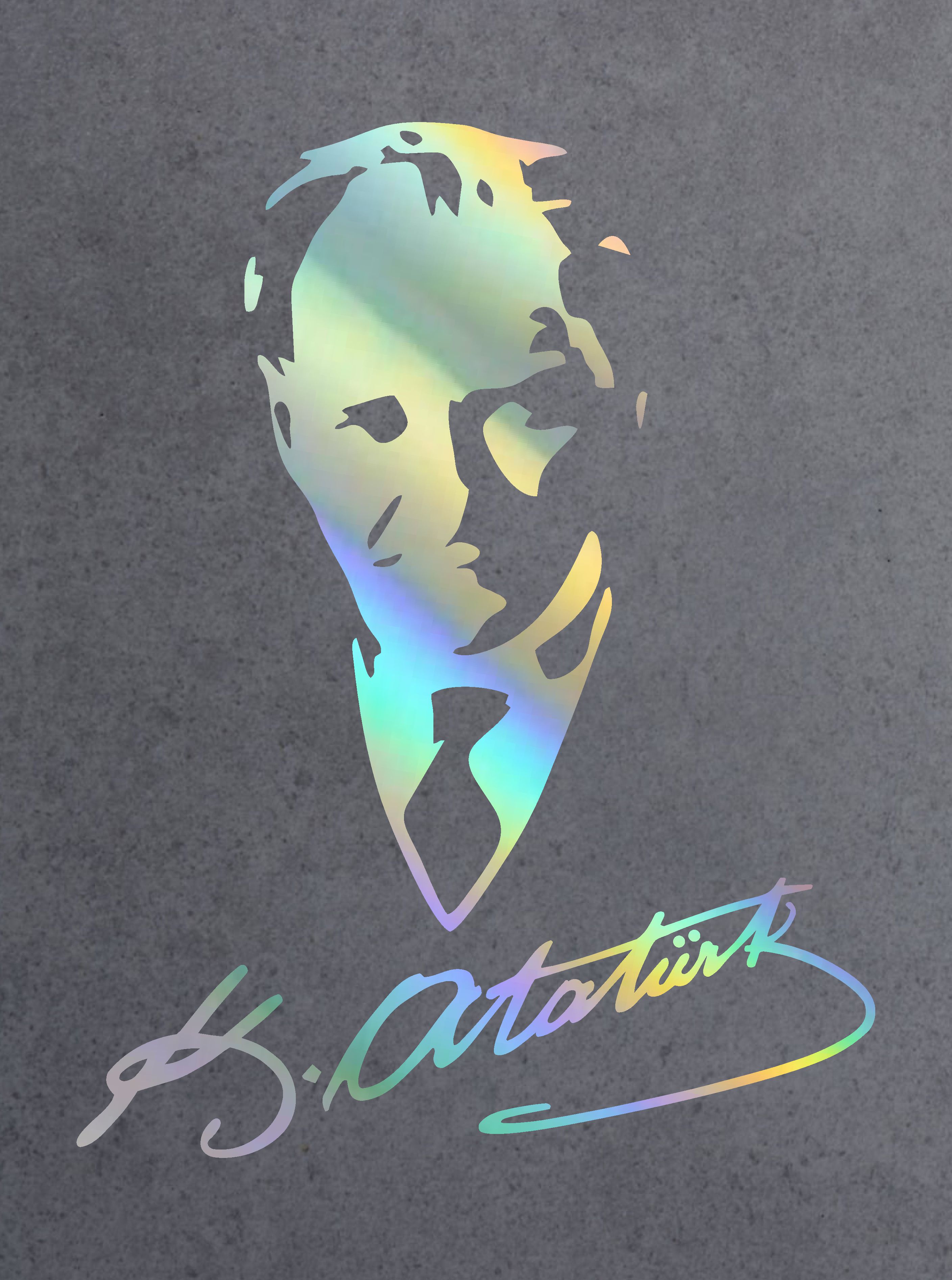 Hologramlı Janjanlı Atatürk Ve İmza Sti̇cker - Araba Oto Motosi̇klet Sti̇cker 02527 25X19 Cm 