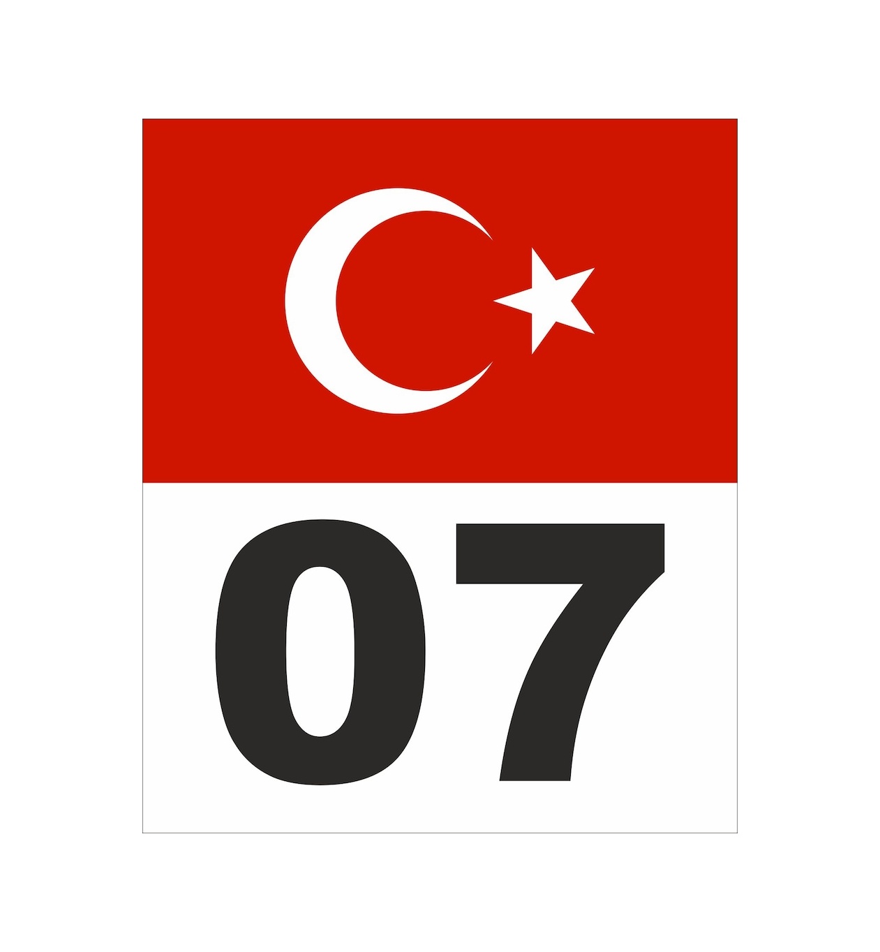 Türk Bayrağı Ve Numara Sti̇cker 01921 18X15 Cm