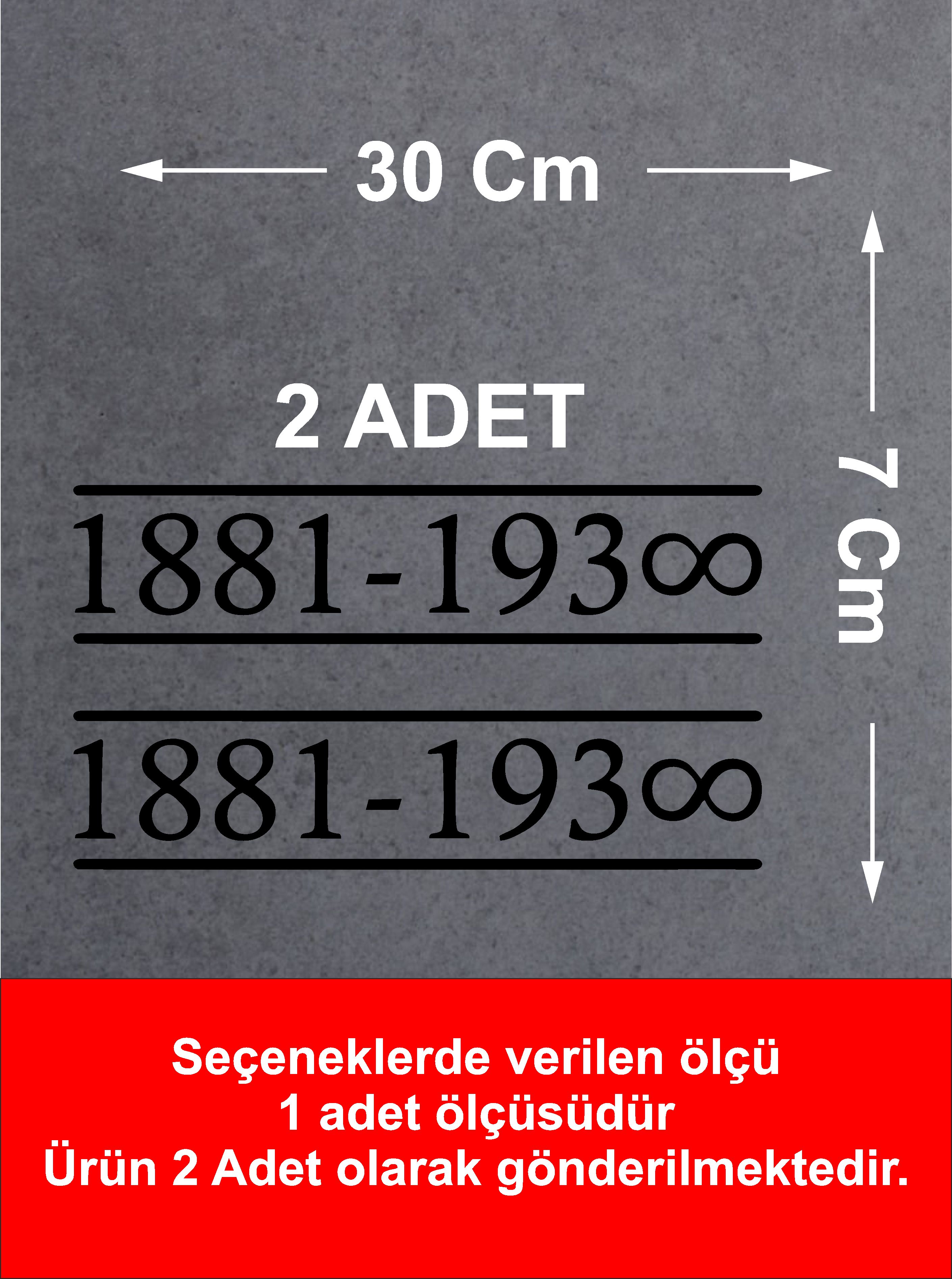 1881-1938 Mustafa Kemal Atatürk Sti̇cker - Ata Büyük Türk Atatürk Sti̇cker - Araba Oto Cam Motosi̇klet Karavan Sti̇cker - 00013 15X3,5 Cm 