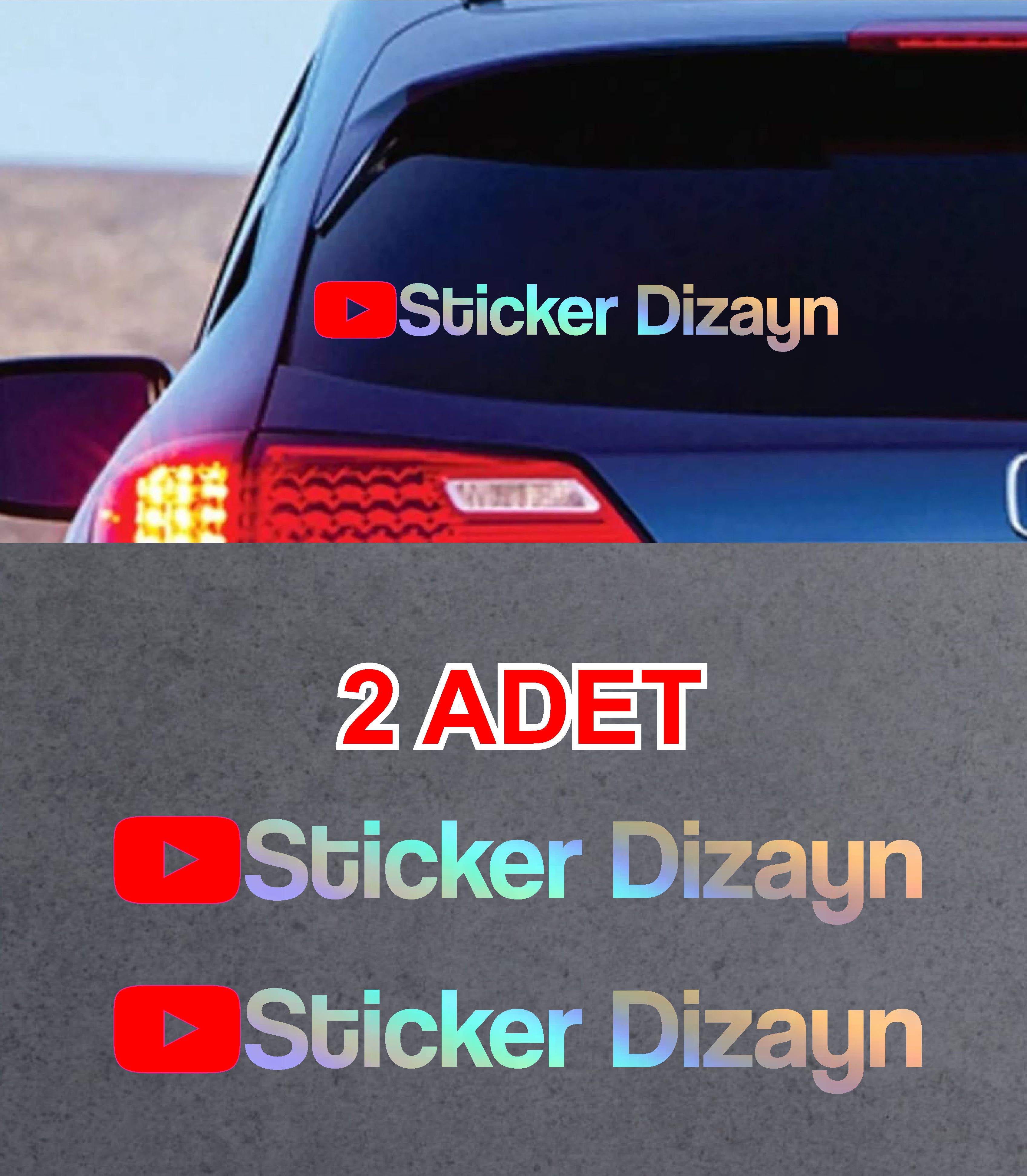 Ki̇şi̇ye Özel Youtube 2 Adet Sti̇cker - Araba Oto Motosi̇klet Karavan Sti̇cker Eti̇ket 00307 15 Cm 