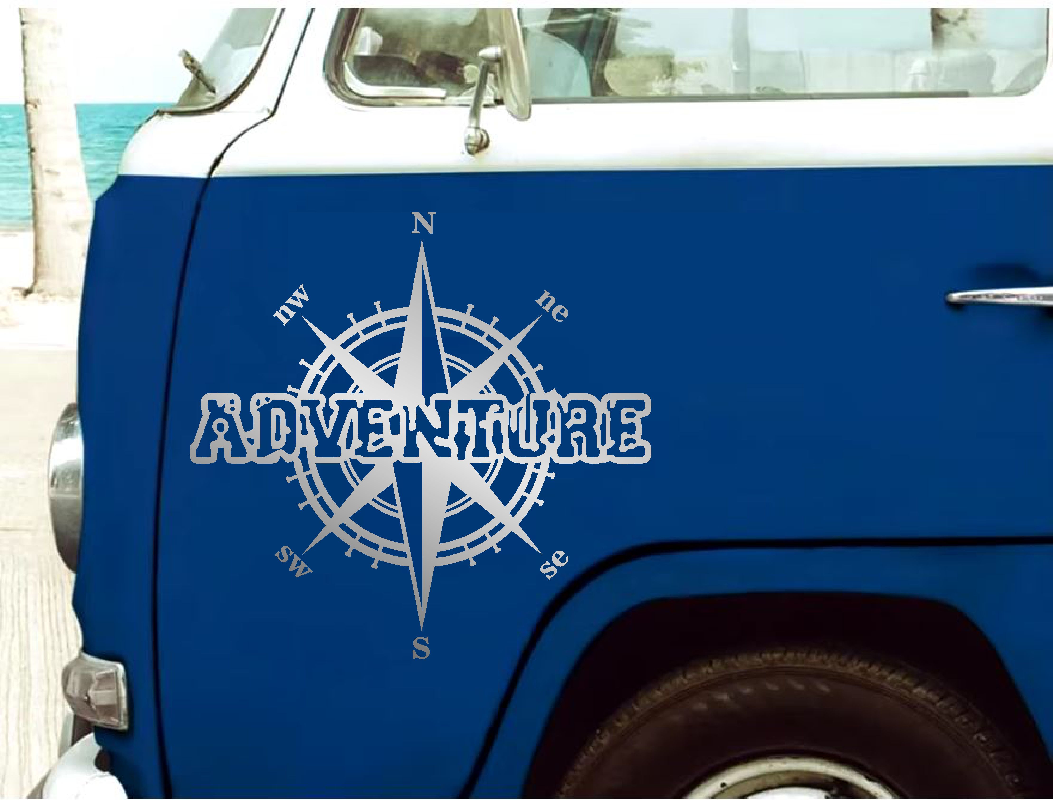 Pusula Ve Adventure Sti̇cker - Araba Oto Karavan Motosi̇klet Cam Sti̇cker - 00052 20X19 Cm 