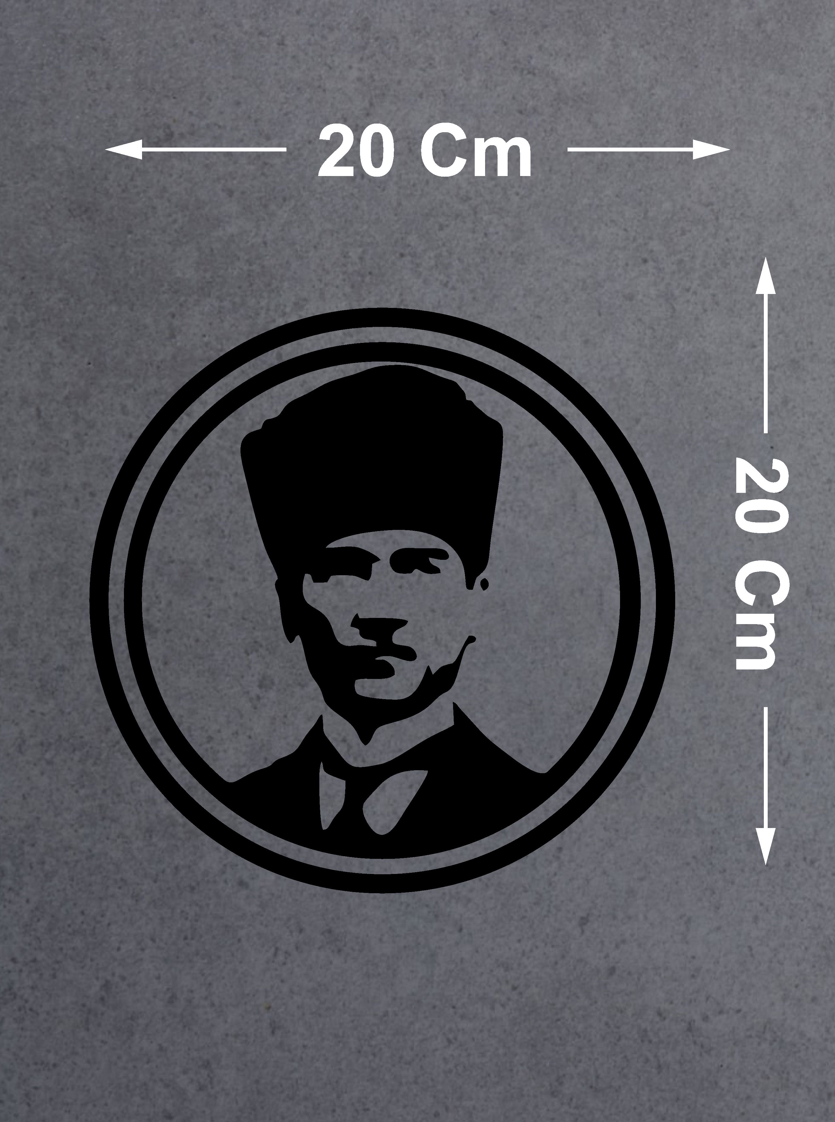 Atatürk Si̇lüet Sti̇cker - Araba Oto Motosi̇klet Karavan Cam Sti̇cker - 00069 40X40 Cm 