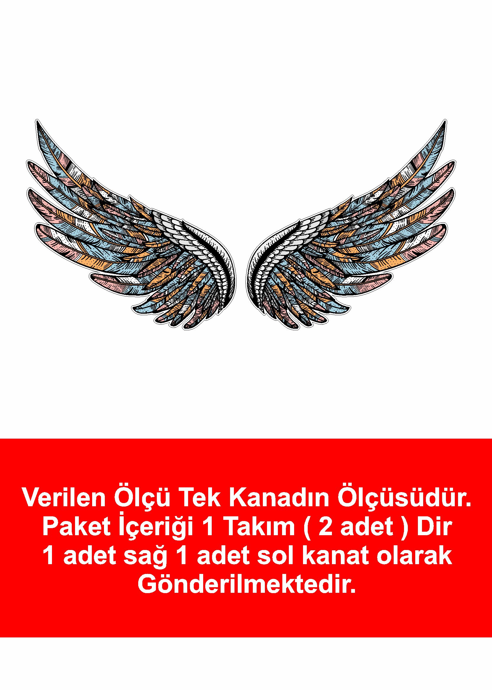 Kanat Melek Kanadı Sti̇cker - Araba Oto Motosi̇klet Karavan Cam Sti̇cker - 00140 10X10 Cm 