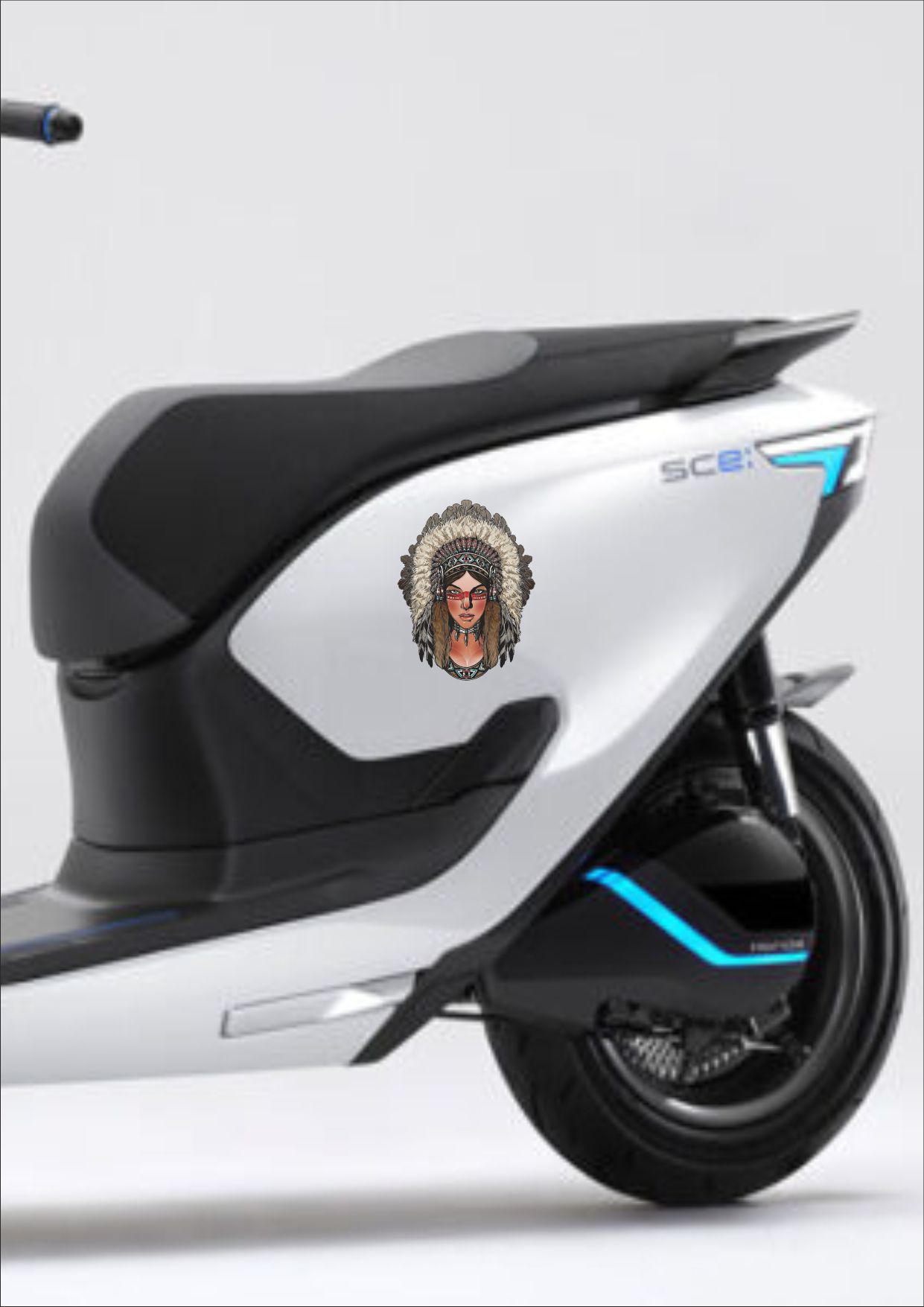 Kızılderi̇li̇ Kız Sti̇cker - Araba Oto Motosi̇klet Karavan Cam Sti̇cker - 00031 12X9 Cm 