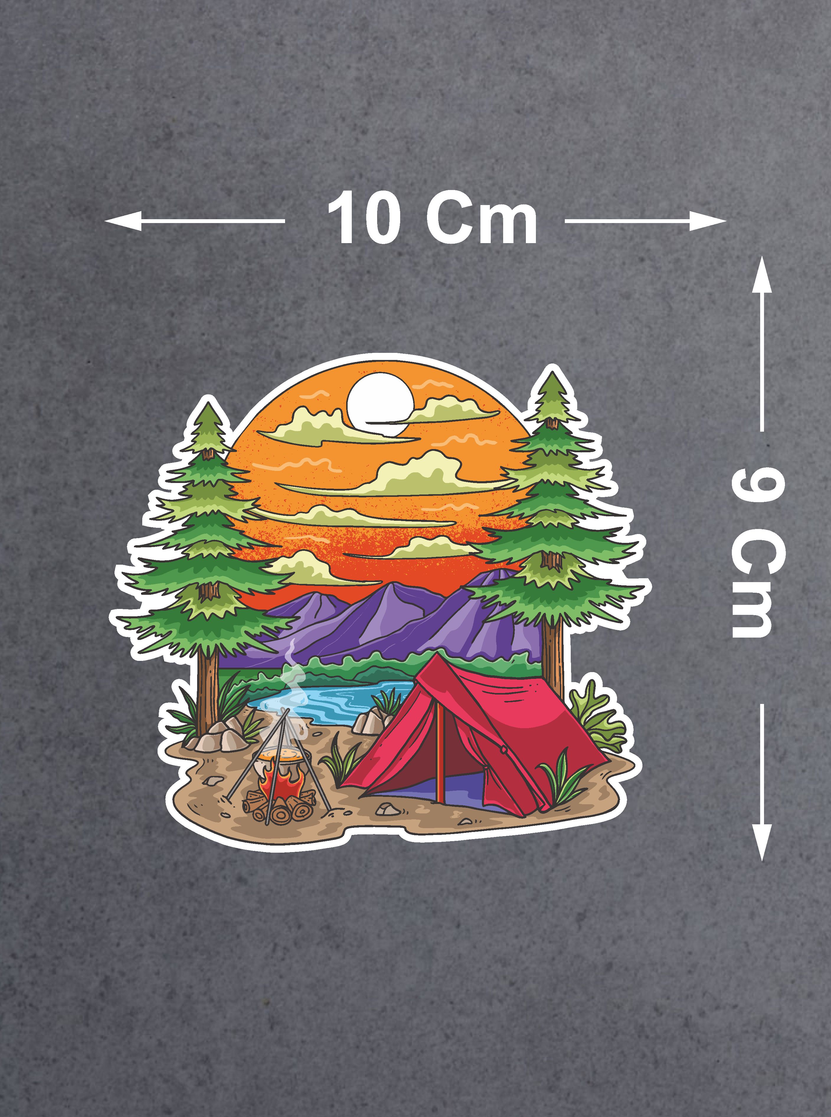 Kamp, Off Road, 4X4, Doğa, Manzara, Adventure Sti̇cker, Araba Karavan Pi̇ckup Arazi̇ Suv 02180 40X37 Cm 