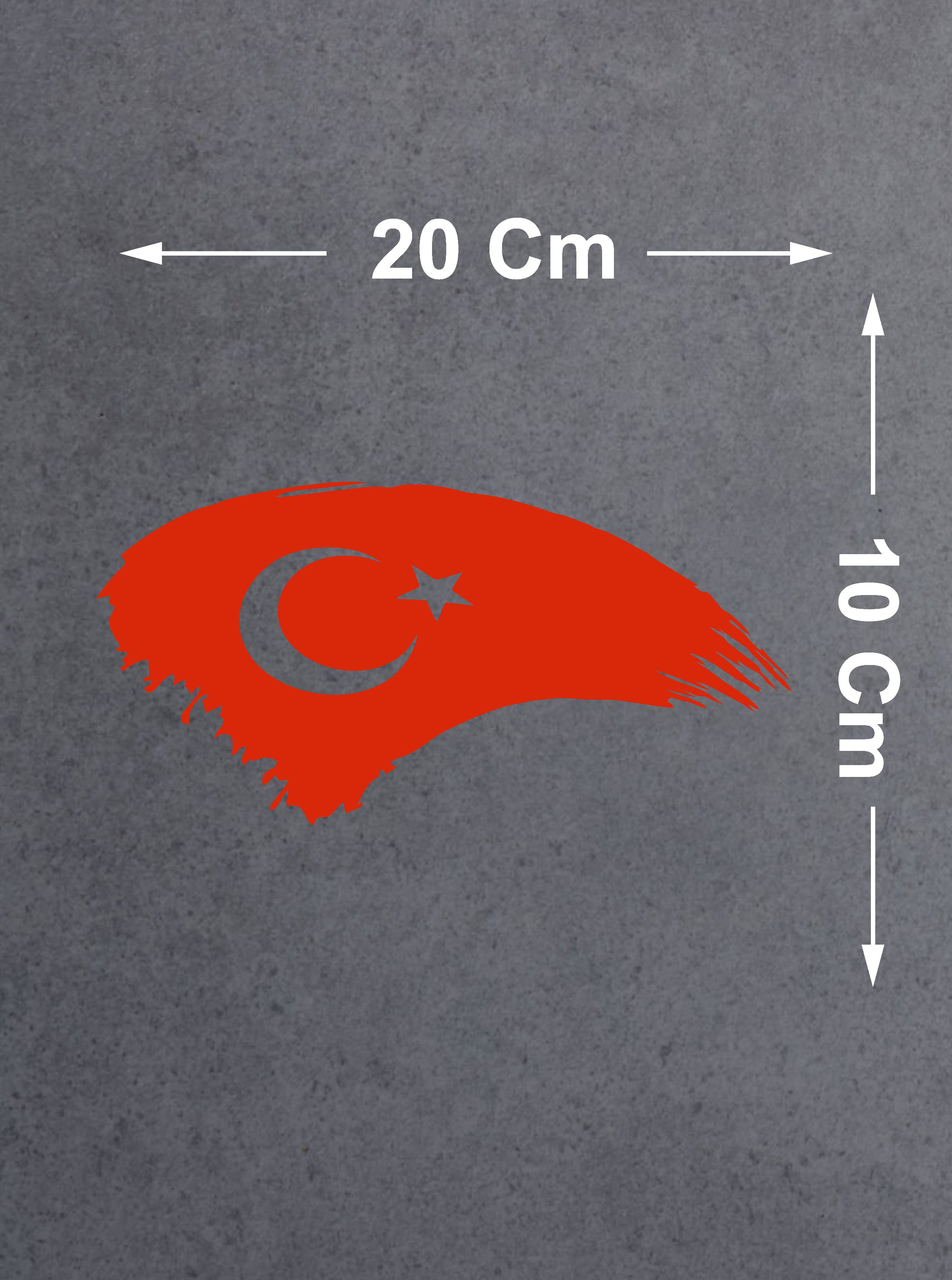 Türk Bayrağı Sti̇cker, Ay Yıldız, Türki̇ye, Araba Oto Motosi̇klet Karavan Sti̇cker 00786 30X15 Cm 
