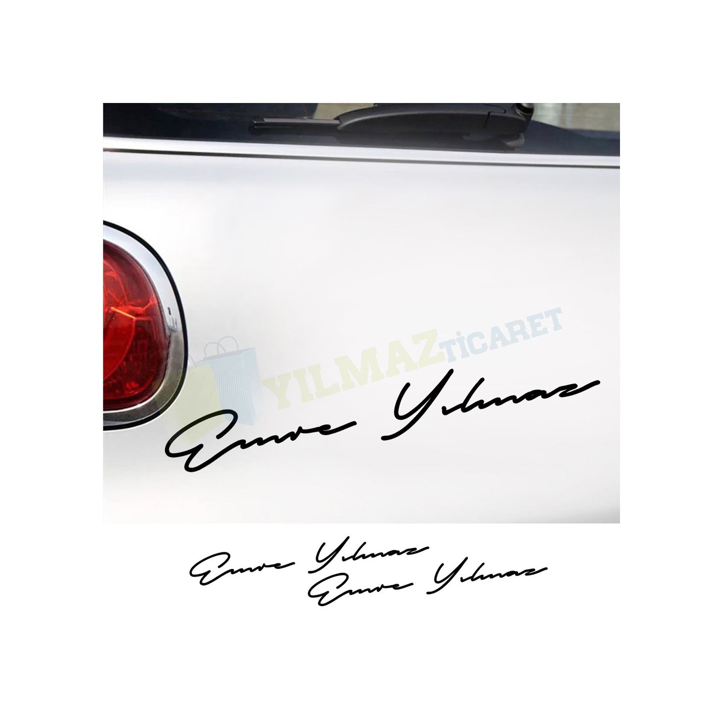 Ki̇şi̇ye Si̇ze Özel İsi̇m İmzası Ad Soyad Oto Sti̇cker Araba Motosi̇klet Eti̇ket 2 Adet 18-20 Cm Arasıdır