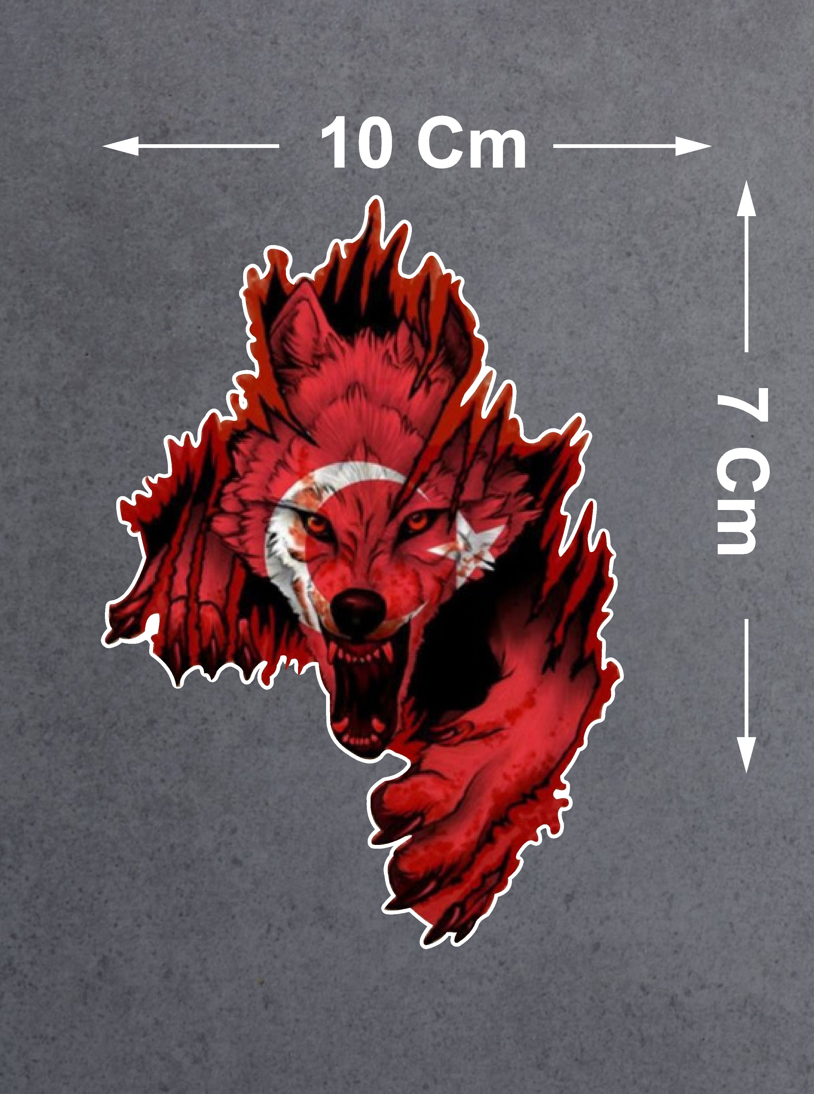 Ay Yıldız Ve Kurt - Bozkurt - Börü - Gökbörü -Araba Oto Motosi̇klet Karavan Sti̇cker 02512 10X7 Cm 