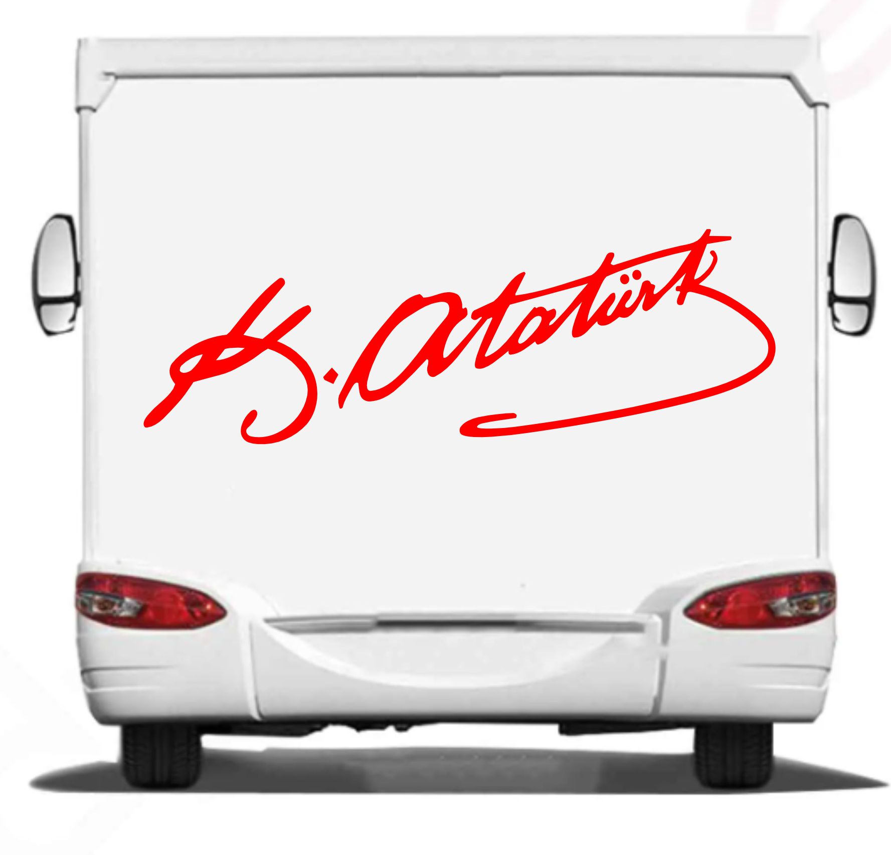 Atatürk Imza Sti̇cker - 2 Adet Mustafa Kemal Atatürk Imza Araba Oto Motosi̇klet Karavan Sti̇cker 00016 50X15 Cm 