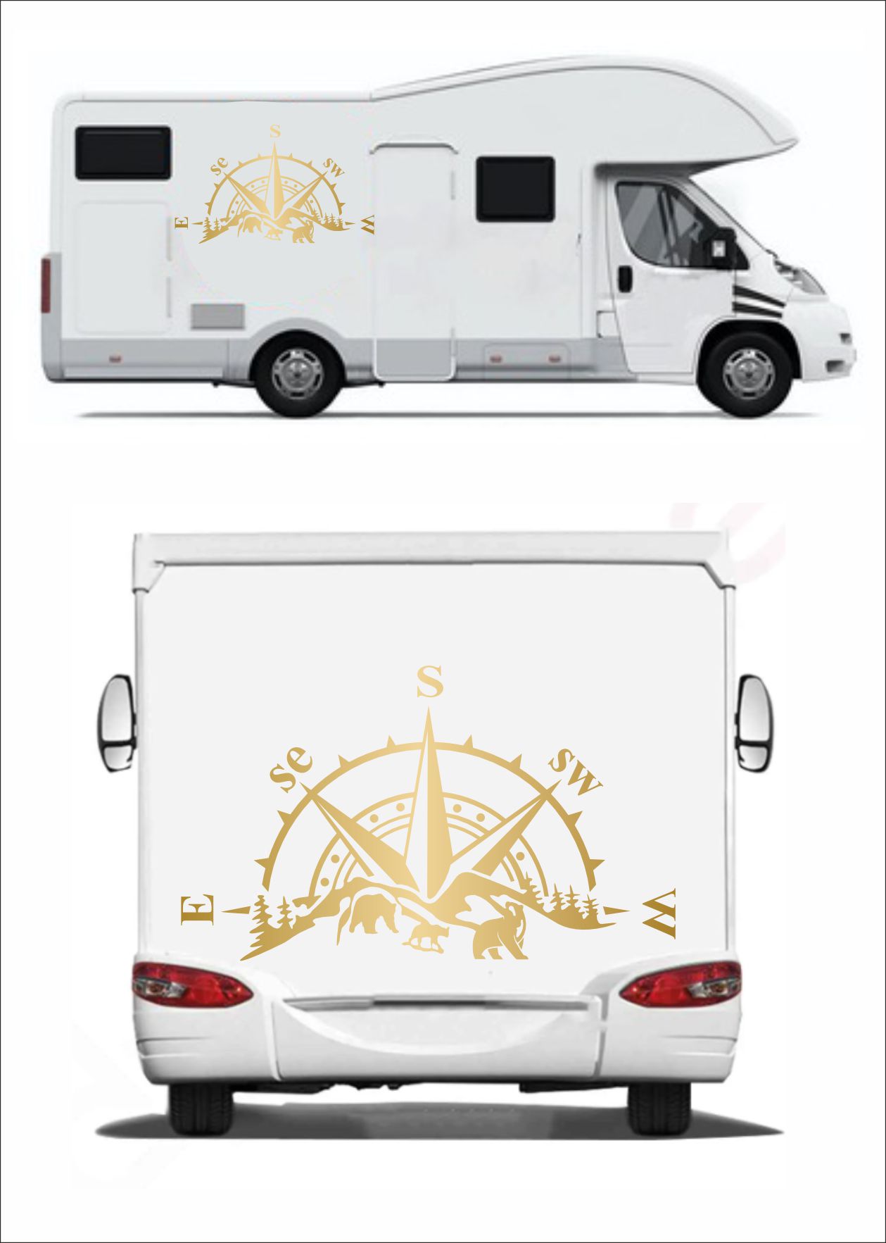 Pusula, Off Road 4X4, Kamp, Adventure Doğa Sti̇cker, Karavan Pi̇ckup Arazi̇ Suv Sti̇cker 02514 30X18 Cm 