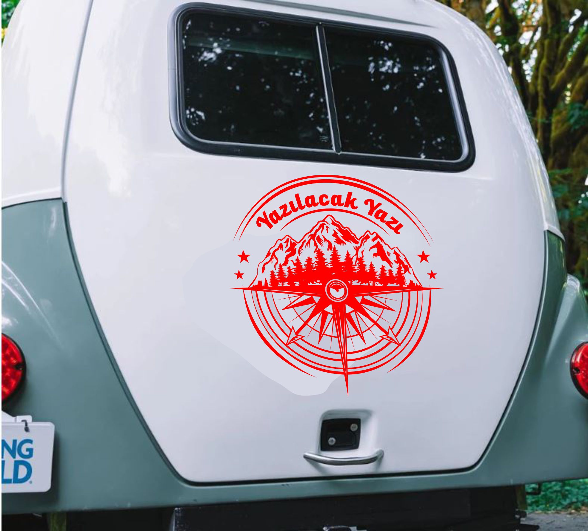 Ki̇şi̇ye Özel Pusula Dağ Orman Sti̇cker - Araba Oto Motosi̇klet Karavan Cam Sti̇cker - 00081 30 Cm 